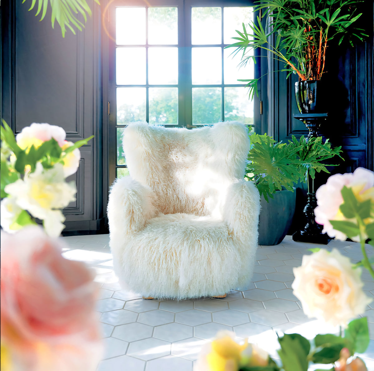 THE ONE × Mongolian Sheepskin Accent Chair