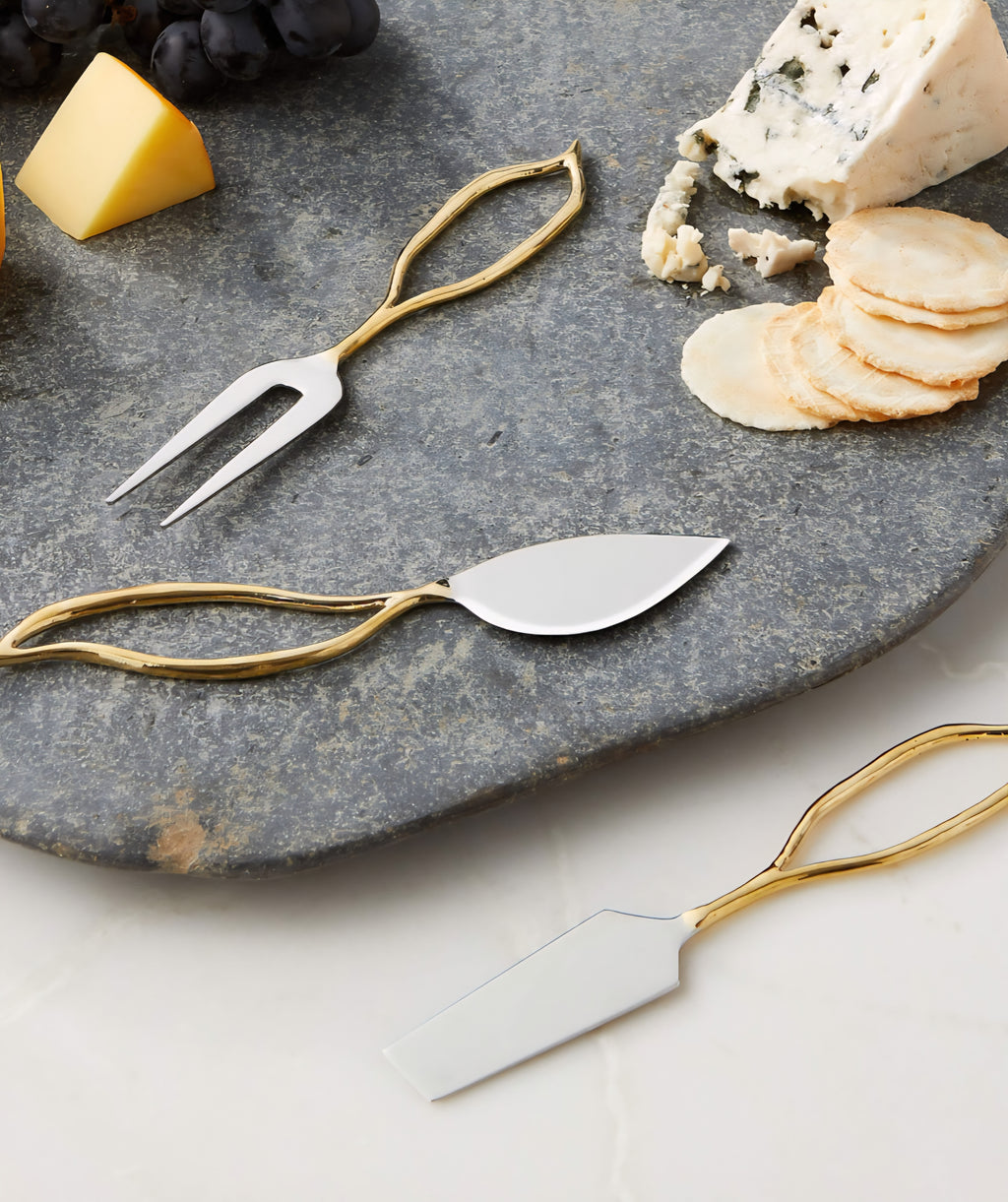 THE ONE × Valleta — Gold Cheese Knives Set of 3