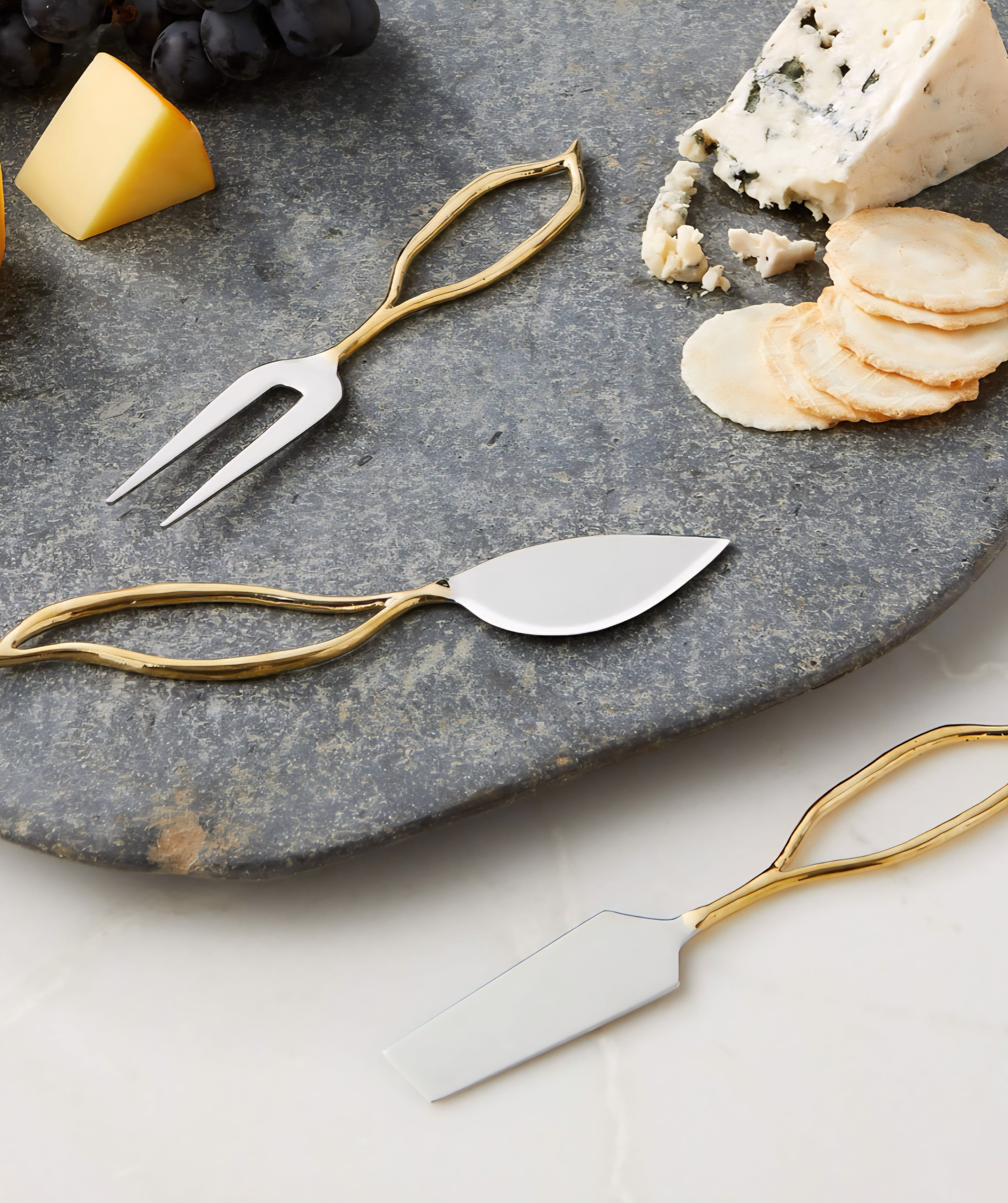 THE ONE × Valleta — Gold Cheese Knives Set of 3