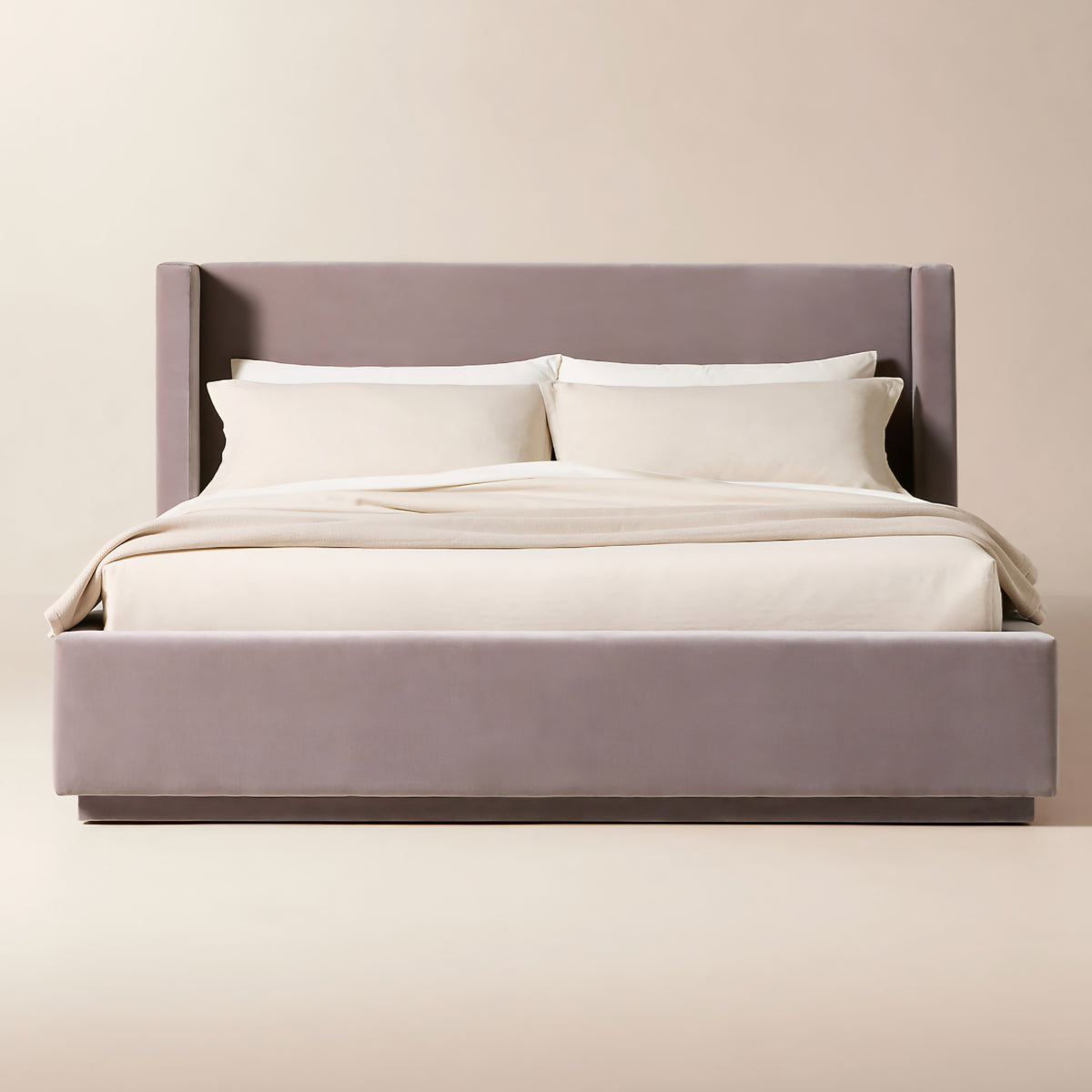 THE ONE × Russell — Velvet Upholstered Queen Storage Bed