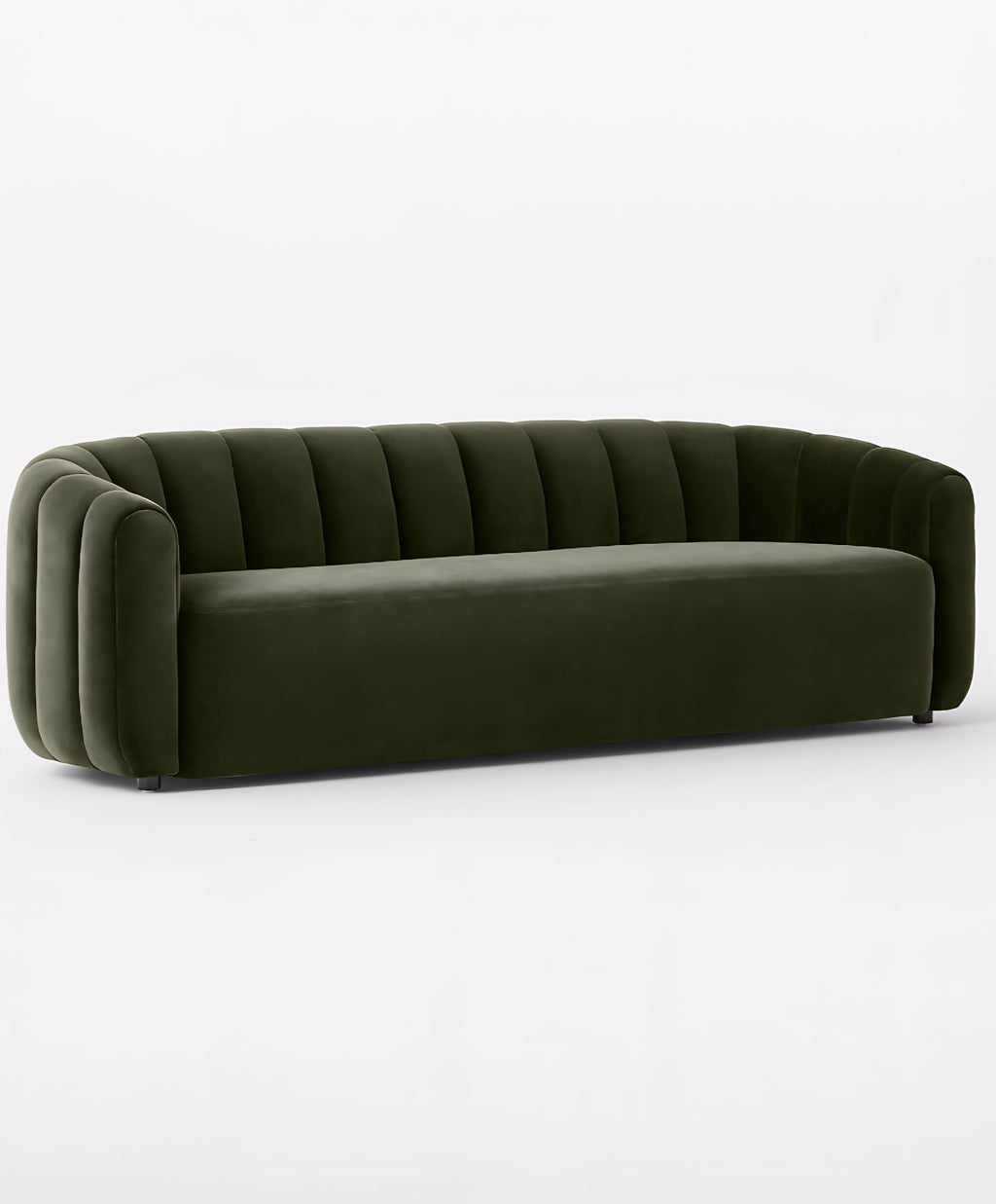 THE ONE × Fitz — Channeled White Boucle Loveseat