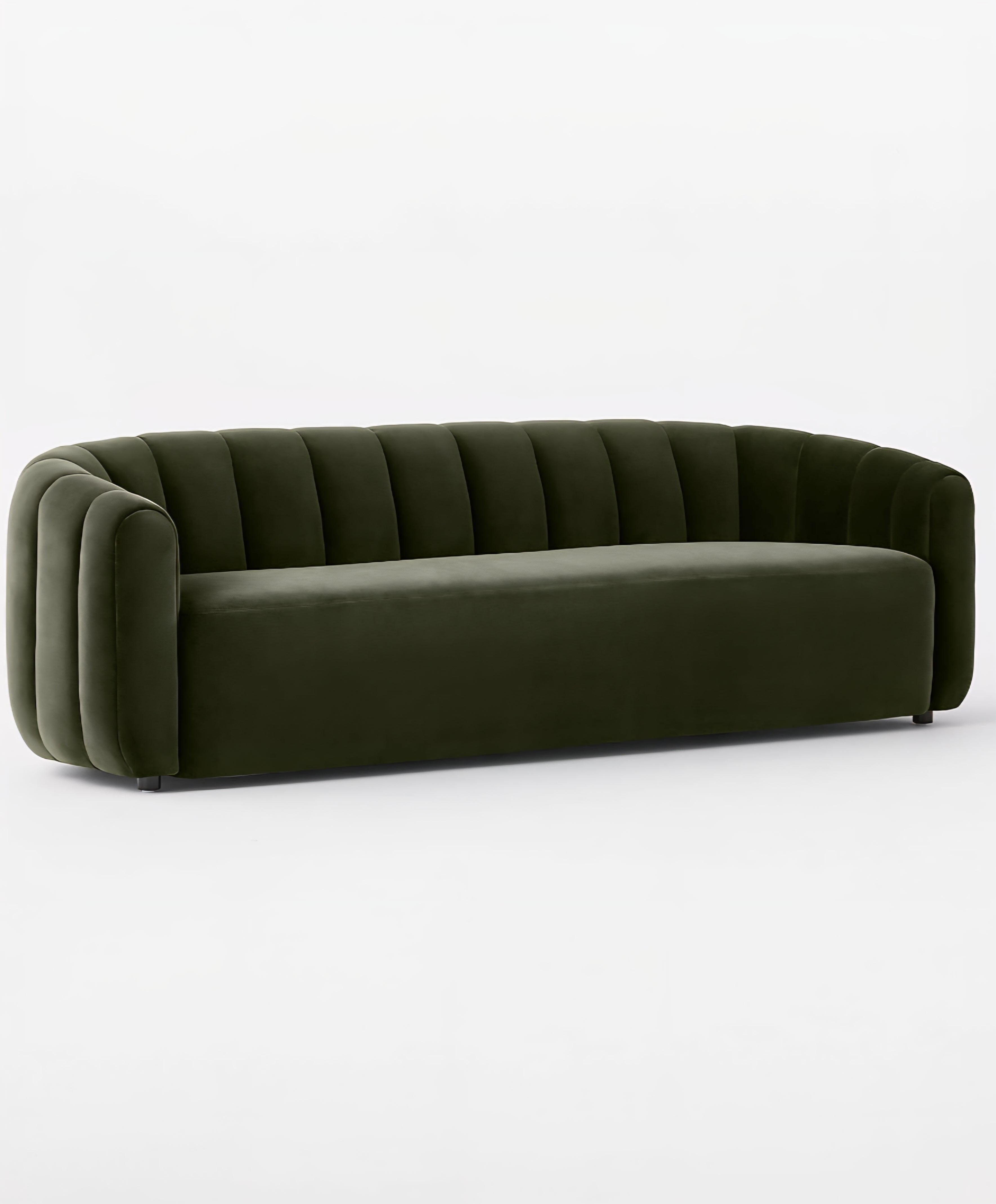 THE ONE × Fitz — Channeled White Boucle Loveseat