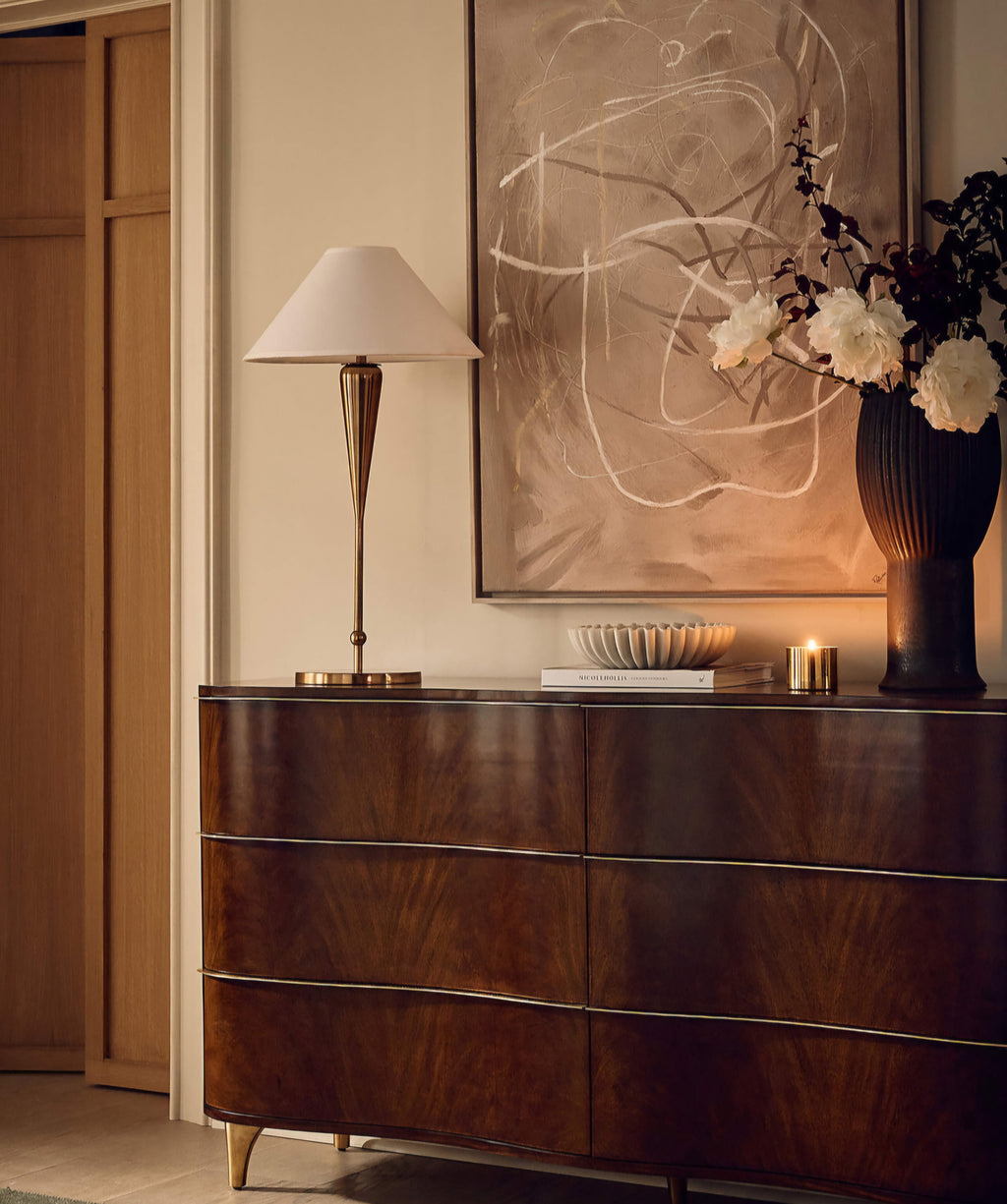 THE ONE × Tamlin — Aged Brass Tall Table Lamp