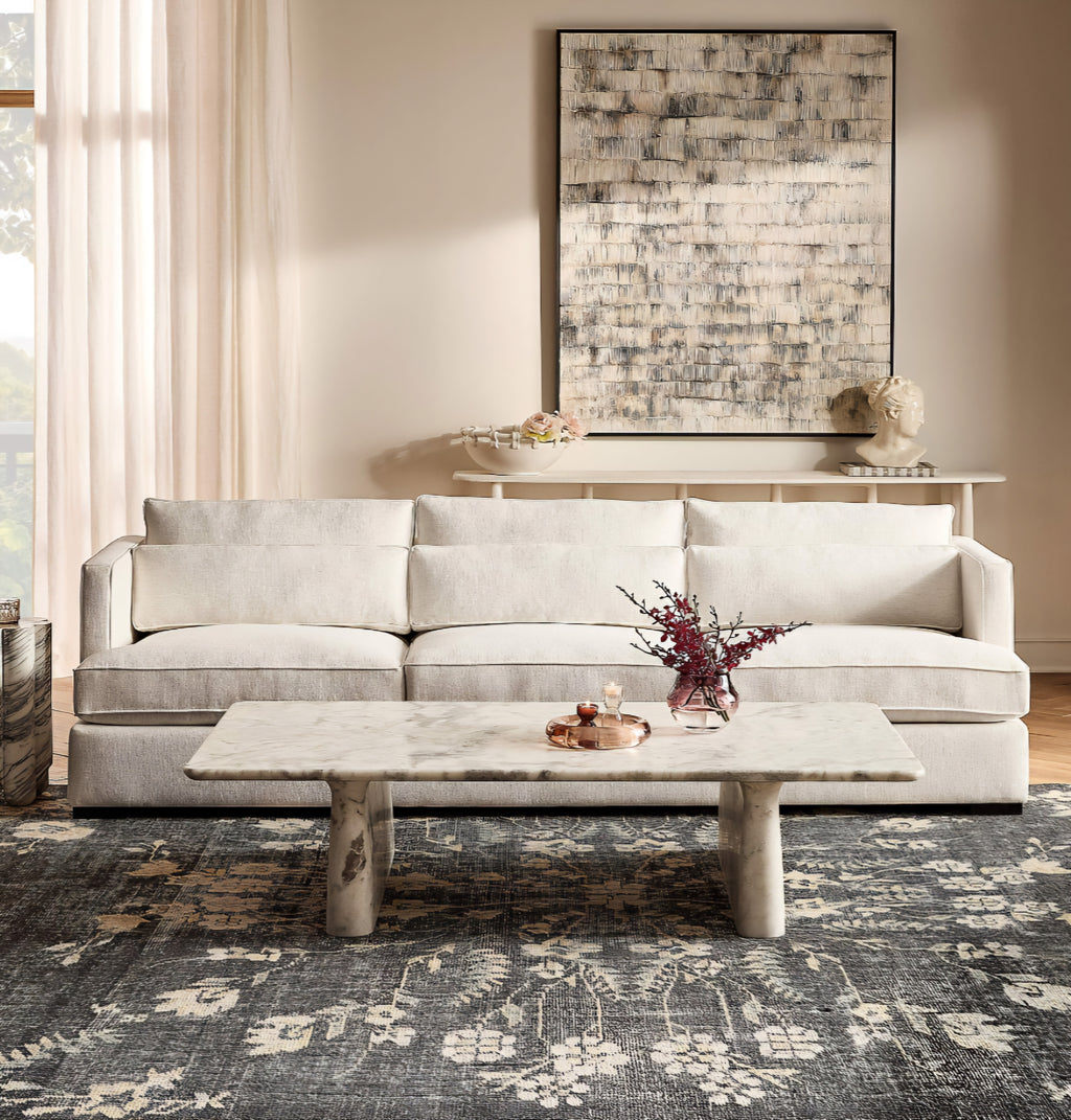 THE ONE × Eastman — White Performance Fabric Sofa