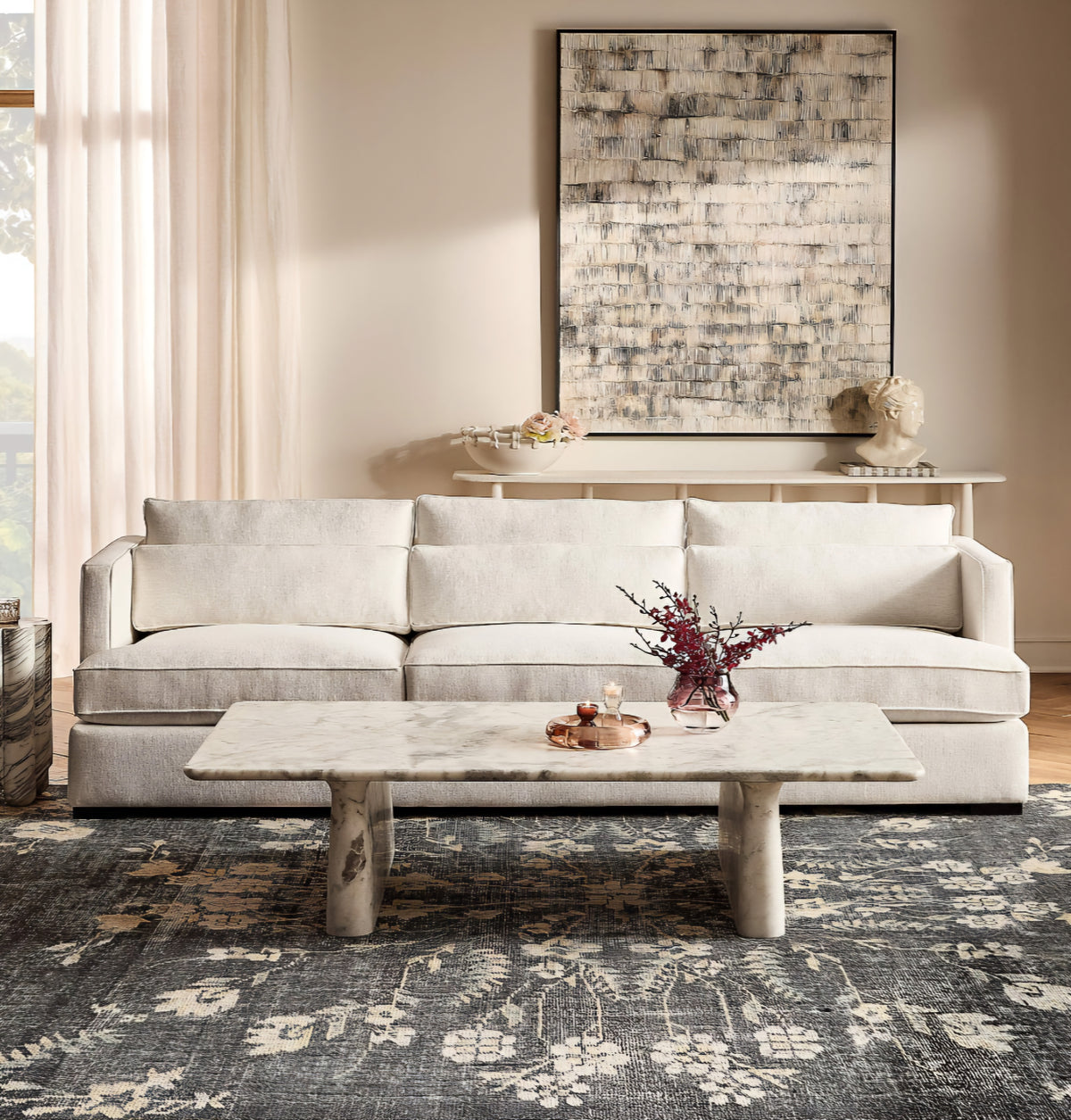 THE ONE × Eastman — White Performance Fabric Sofa