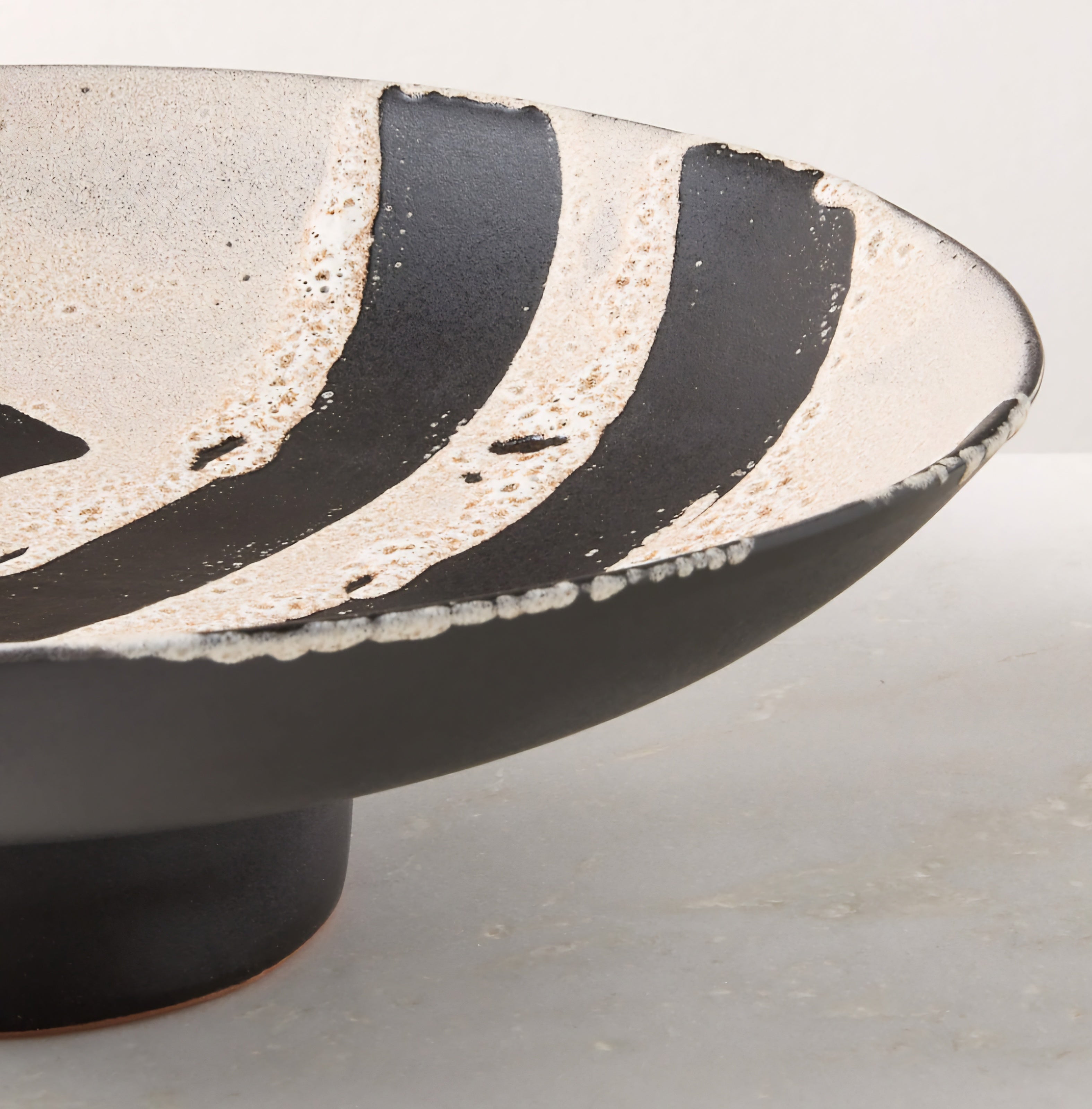 THE ONE × Adler — Black Ceramic Pedestal Serving Bowl