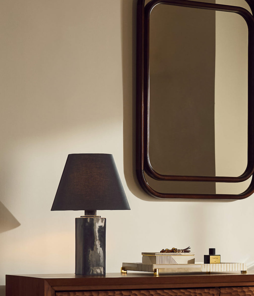 THE ONE × Bandit — Black Cast Glass Table Lamp 20"