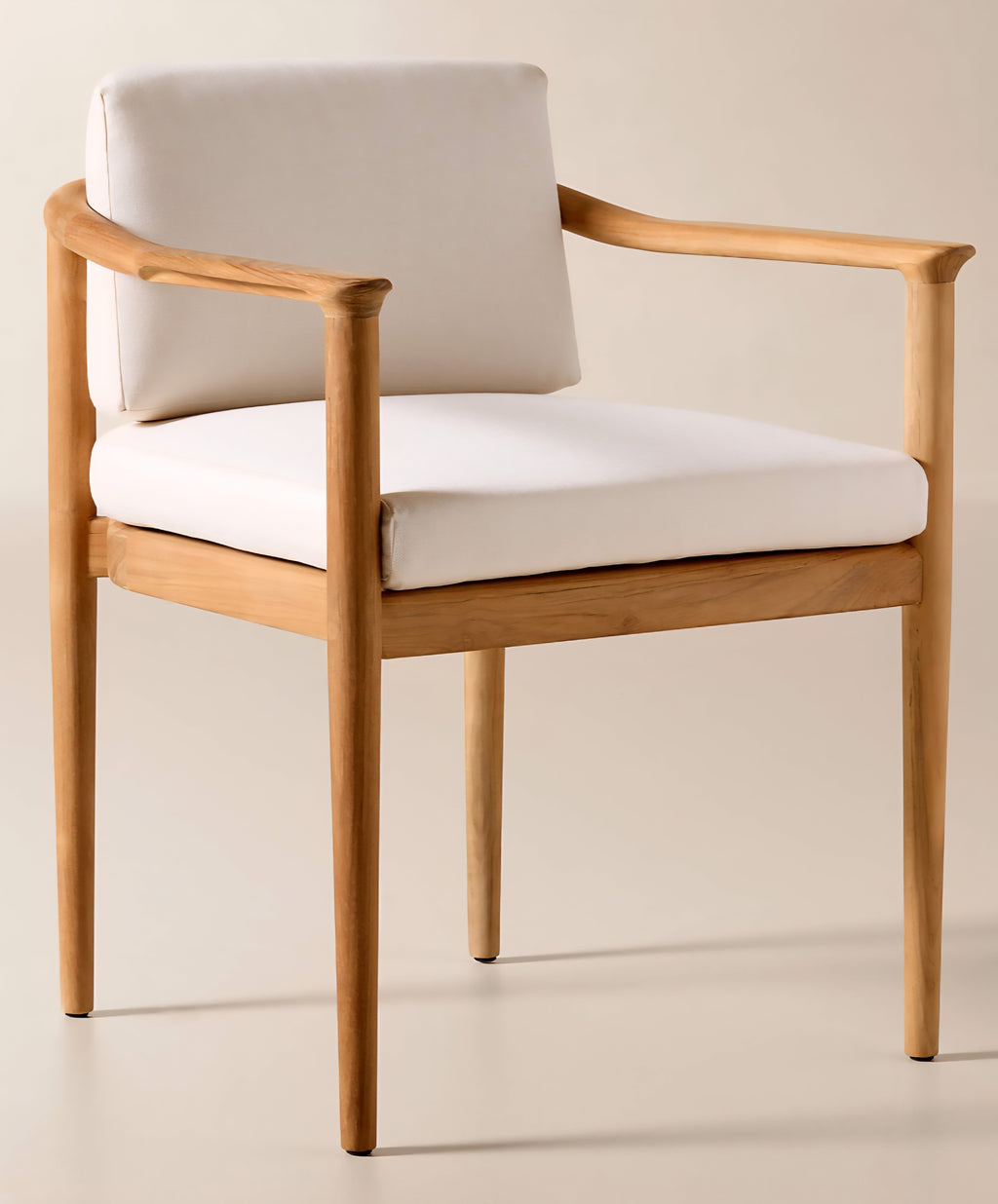 THE ONE × Tide — Teak Outdoor Dining Armchair with Ivory Sunbrella® Cushion