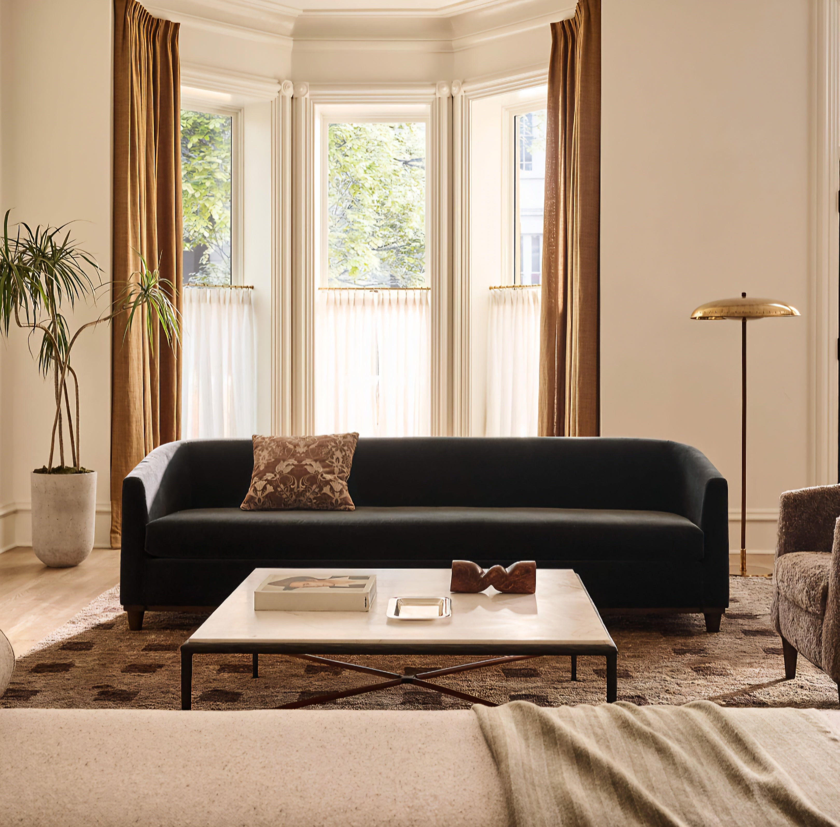 THE ONE × Kingsley — White Marble and Cast Metal Square Coffee Table