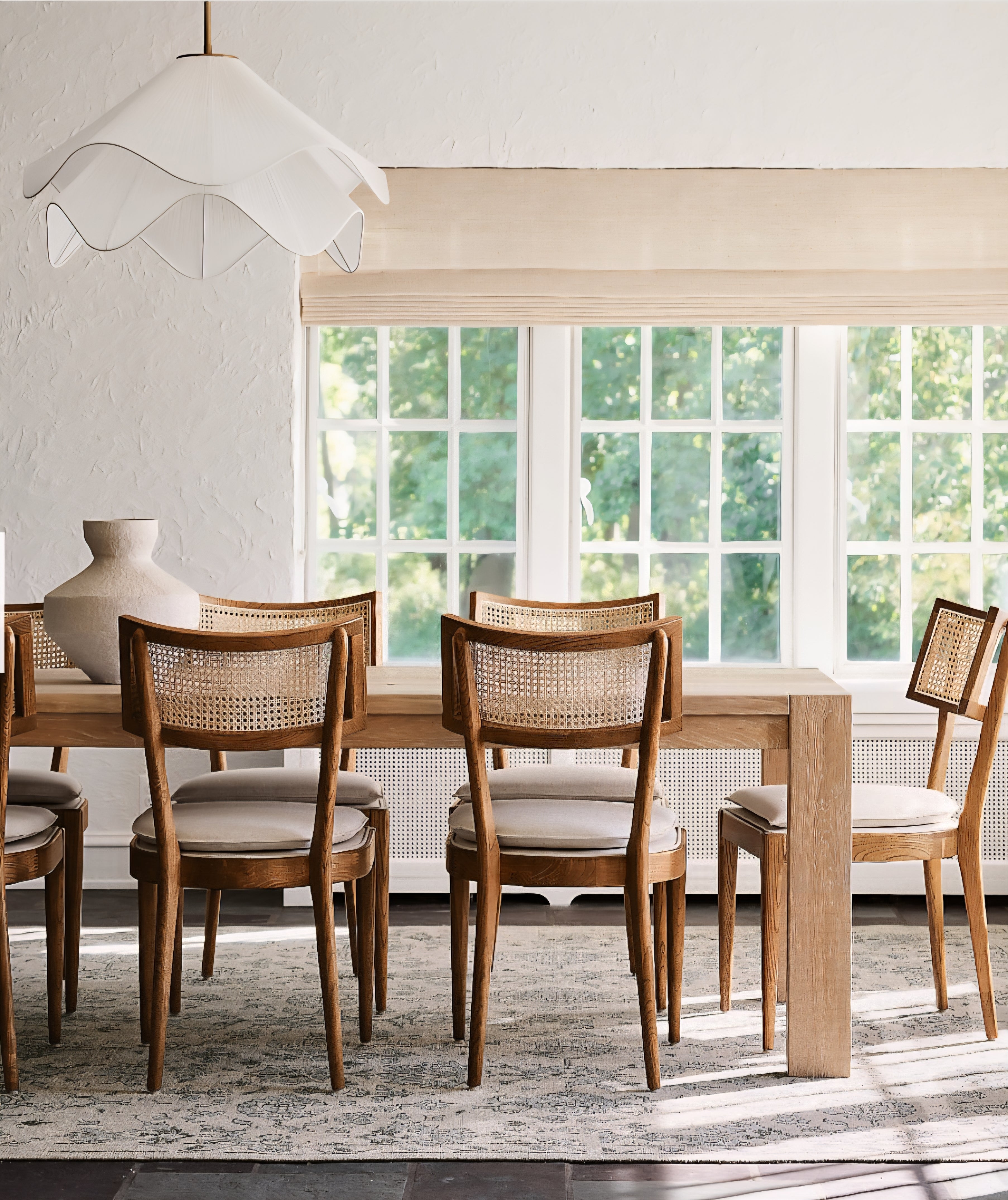 THE ONE × Libby — Light Brown Wood + Natural Cane Dining Chair