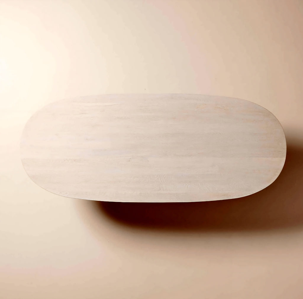 THE ONE × Vendome — Oval Whitewash Oak Dining Table