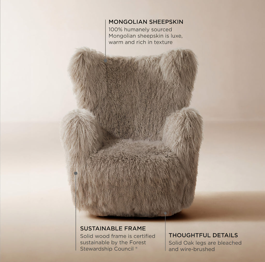 THE ONE × Mongolian Sheepskin Accent Chair