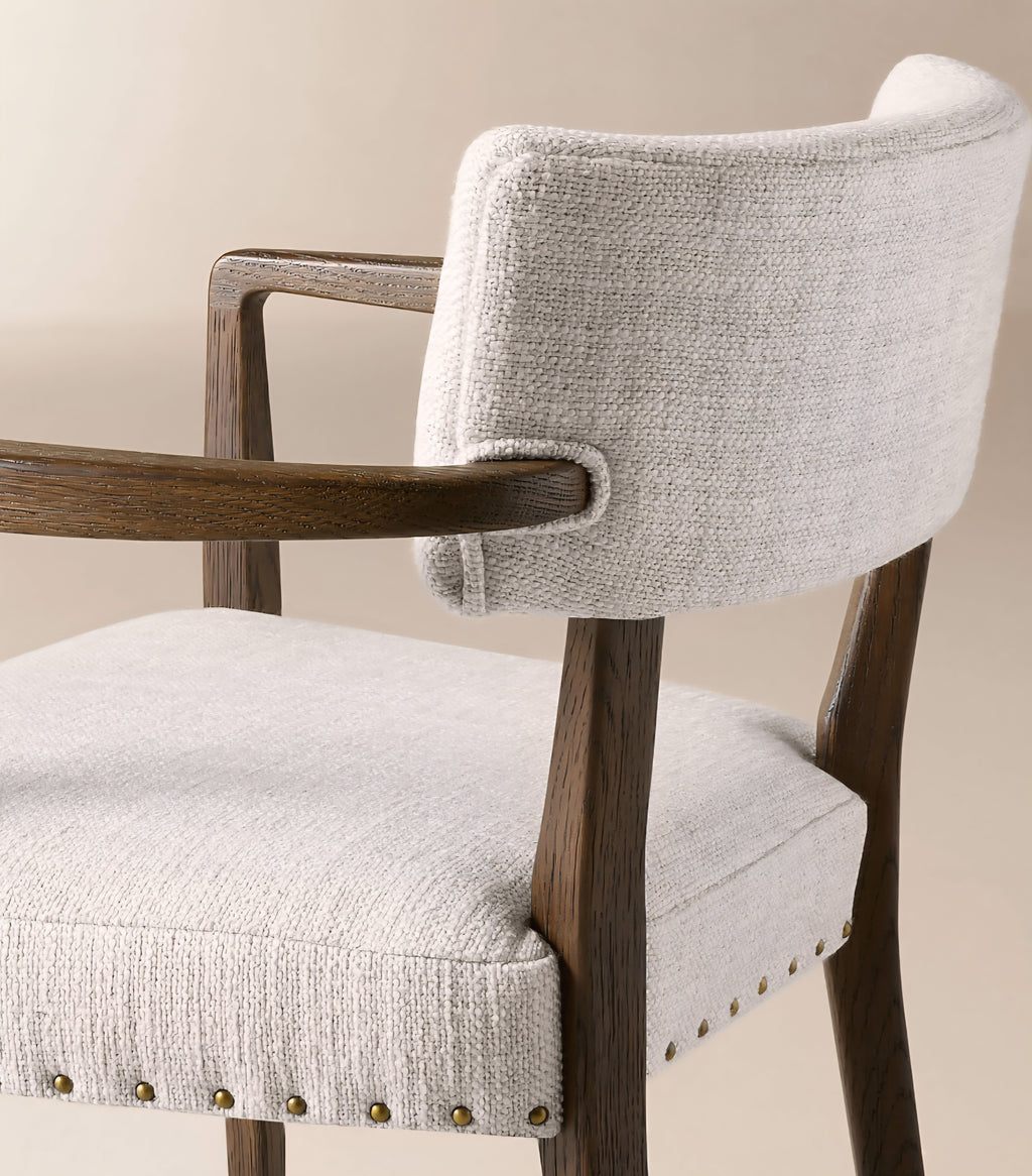 THE ONE × Arlo — Smoked Mauve Performance Fabric Dining Armchair