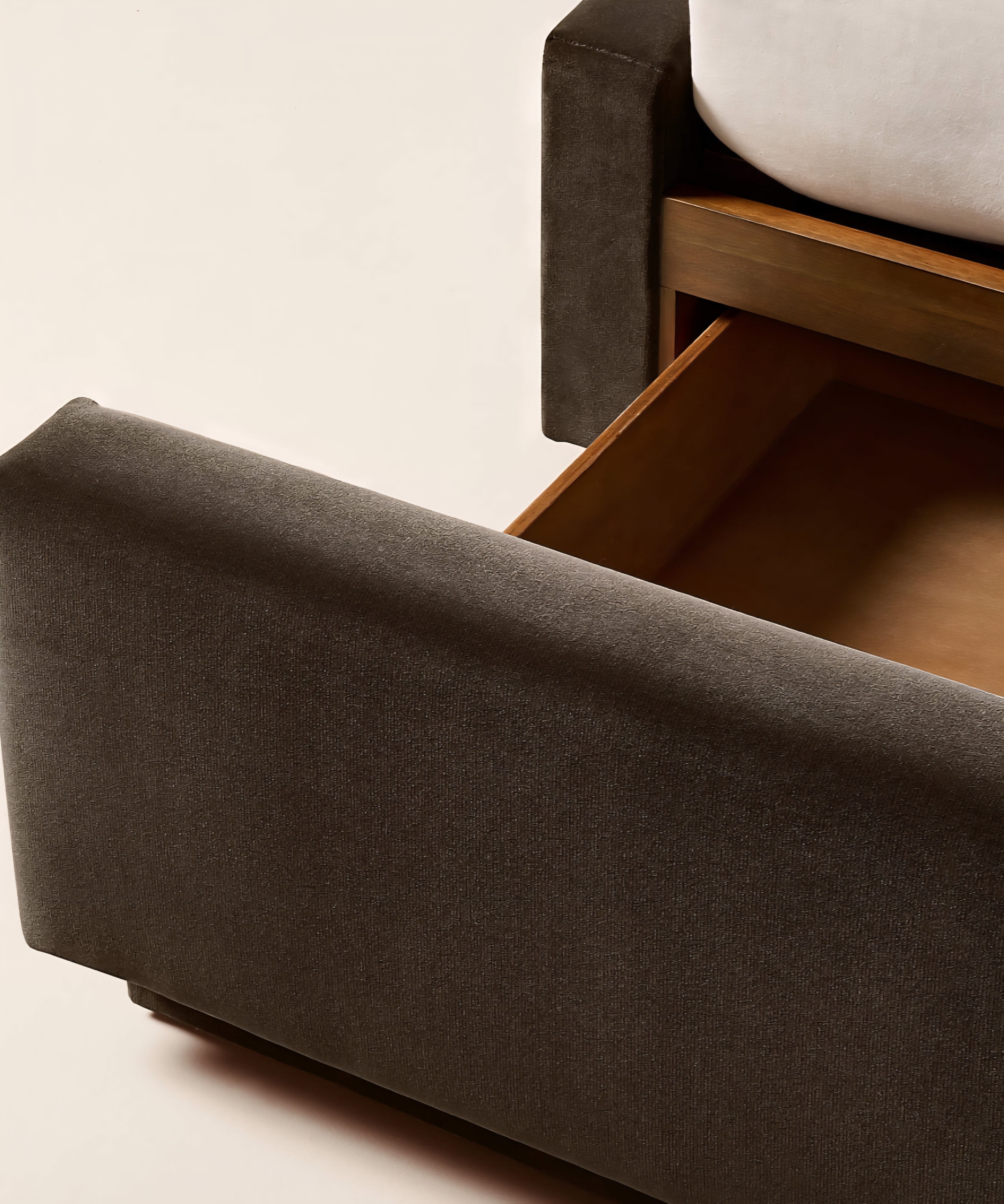 THE ONE × Russell — Velvet Upholstered Queen Storage Bed