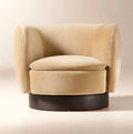 THE ONE × Muir — Taupe Velvet Swivel Chair
