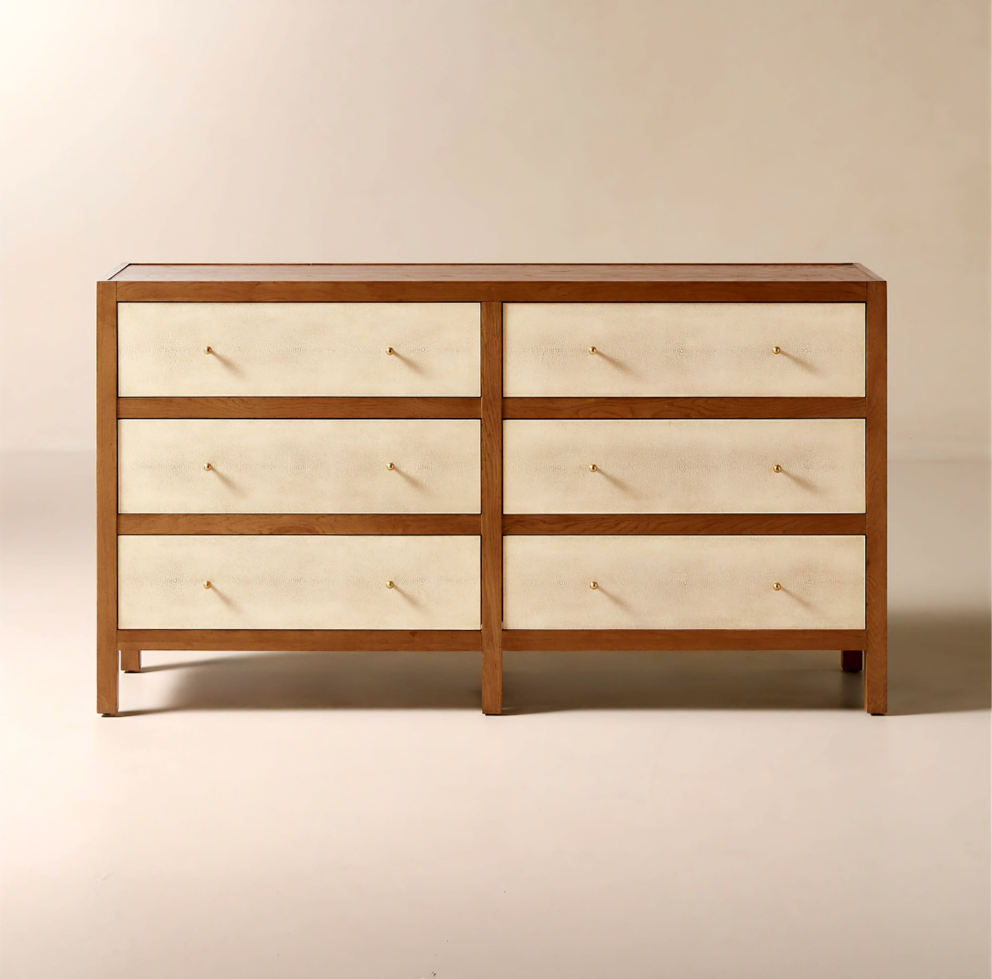 THE ONE × Layton — White Oak and Shagreen 6-Drawer Dresser