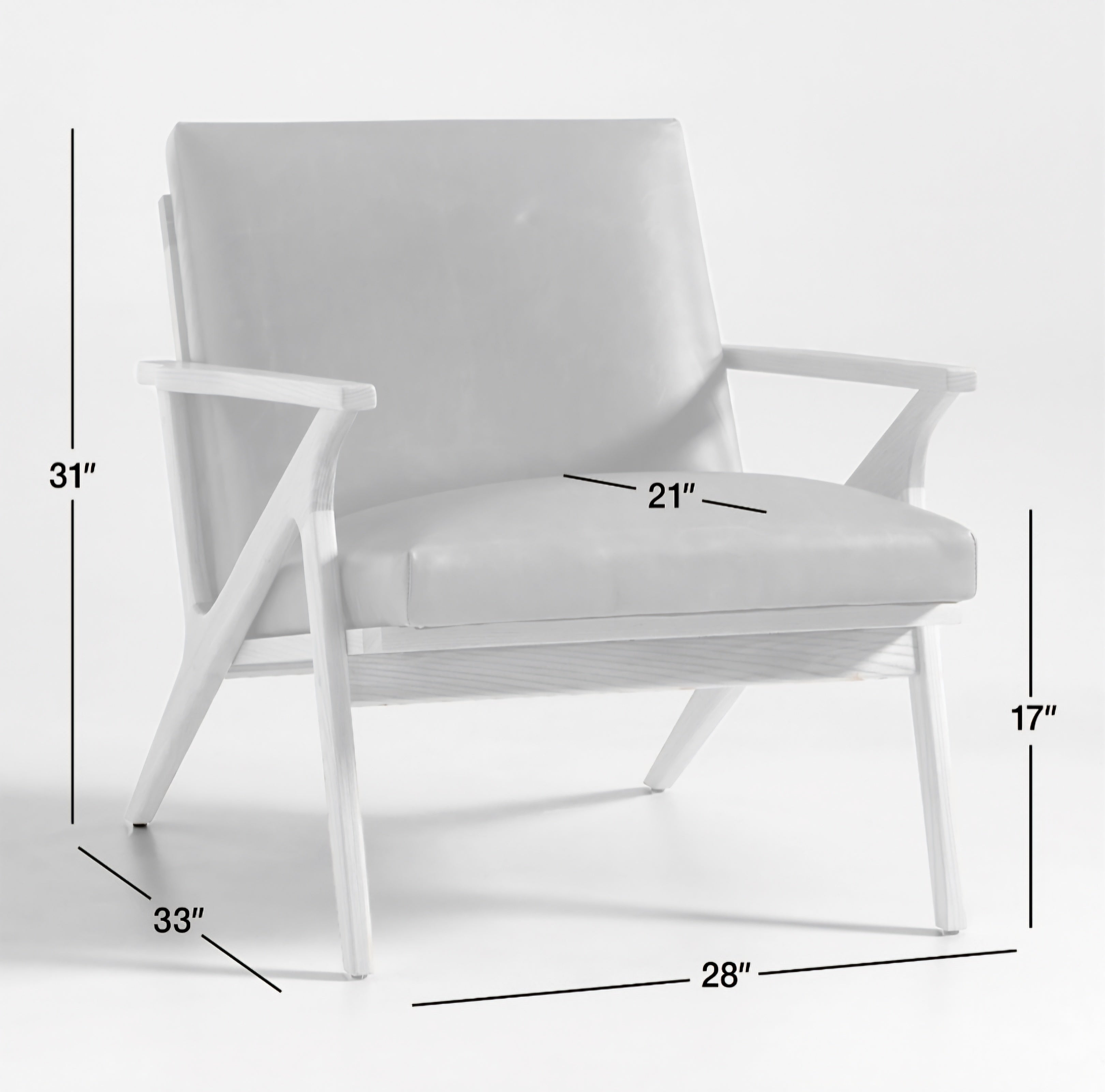 THE ONE × Cavett — Wood and Leather Accent Chair