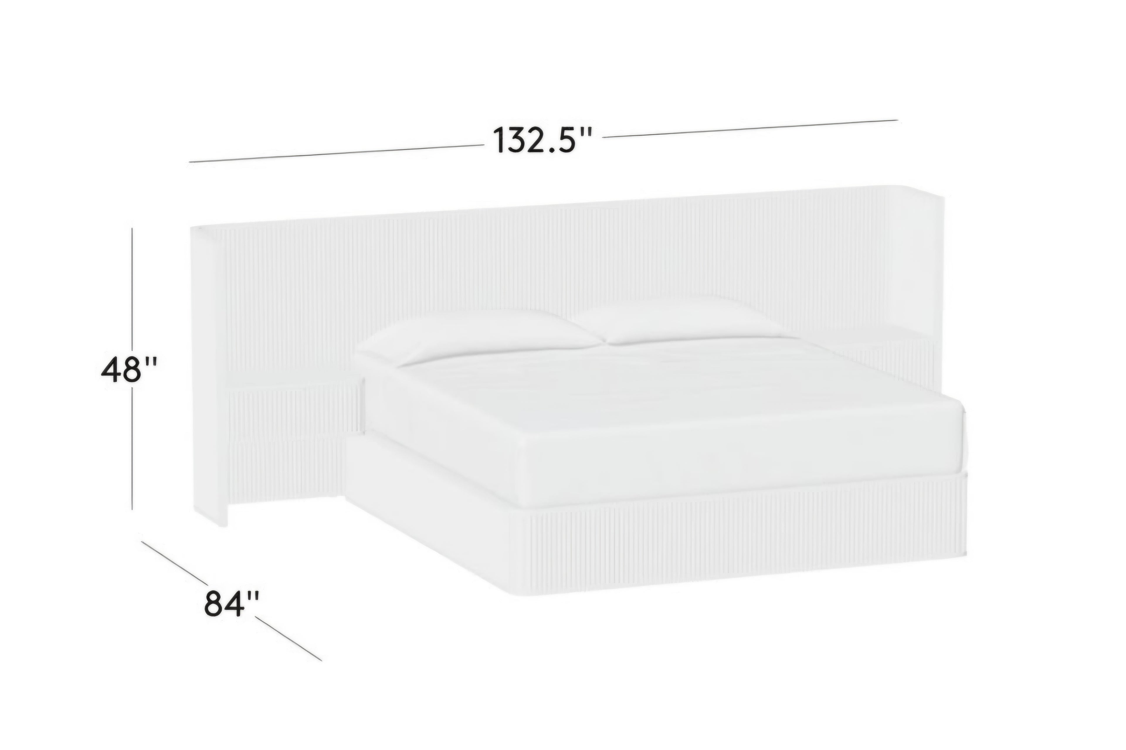 THE ONE × Davison — Fluted Dark Brown Wood King Bed with Nightstands