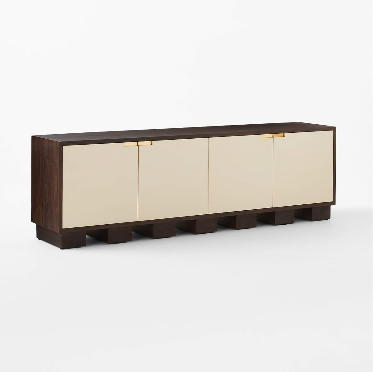 THE ONE × Moti — Brown and White Wood Media Console