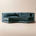 THE ONE × Sonora — Curved Blue Performance Velvet 
2-Piece Sofa
