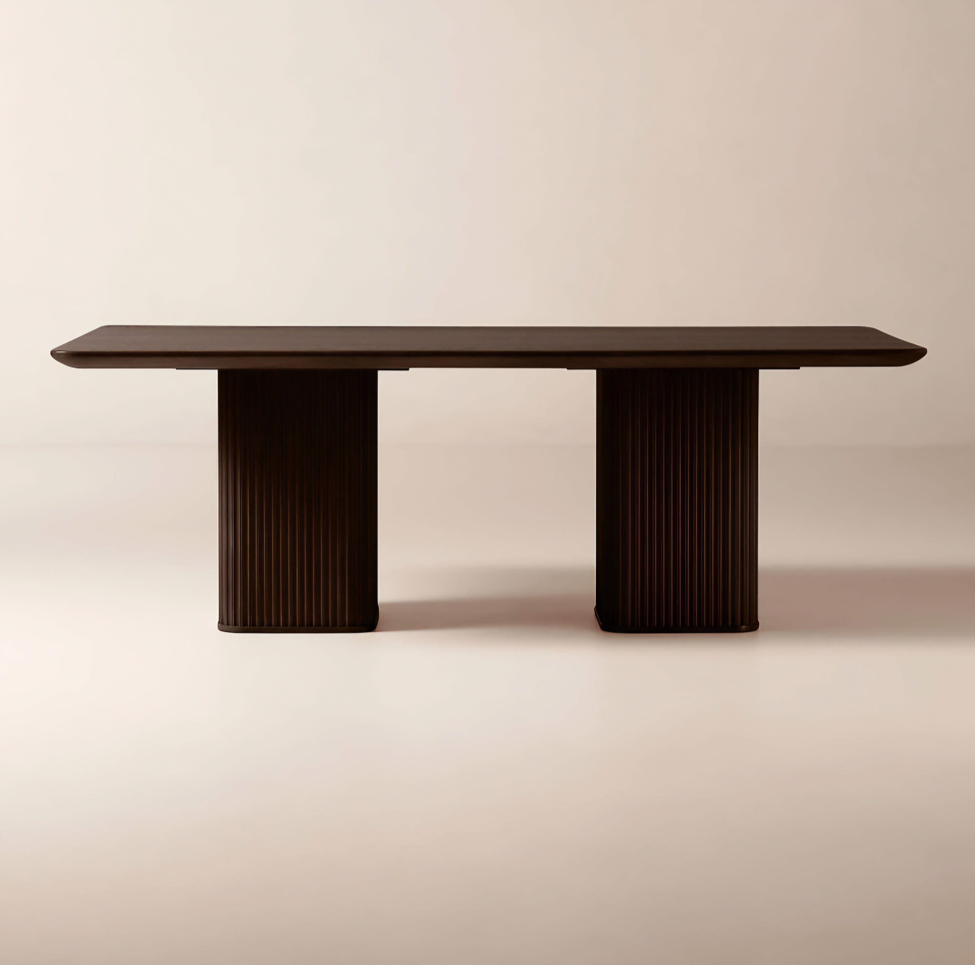 THE ONE × Davison — 55" Round Fluted Dark Oak Dining Table