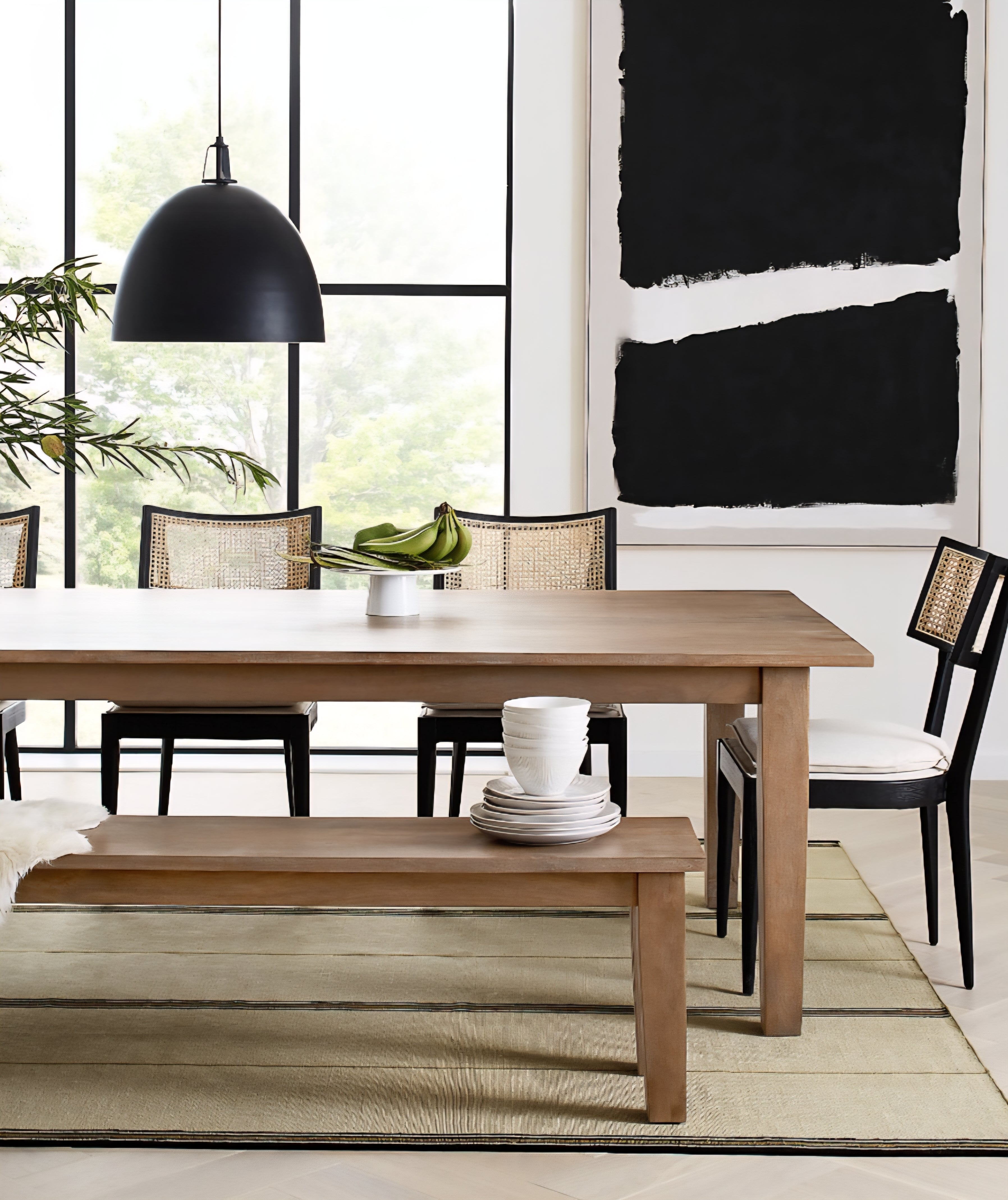 THE ONE × Basque — Weathered Light Brown Solid Wood Dining Table