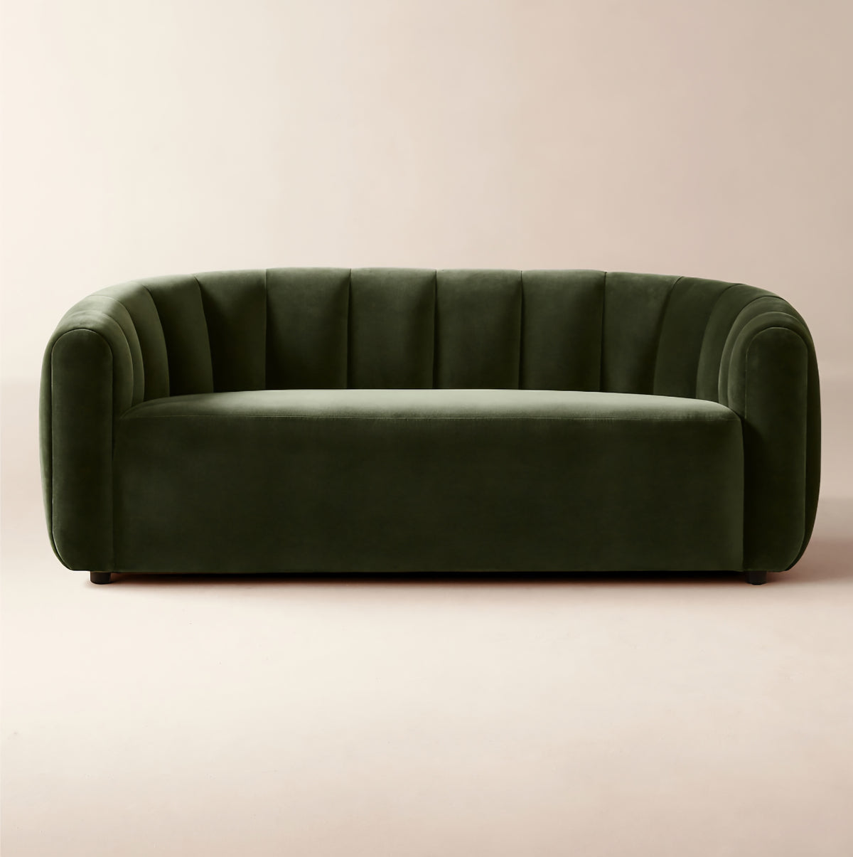 THE ONE × Fitz — Channeled White Boucle Loveseat