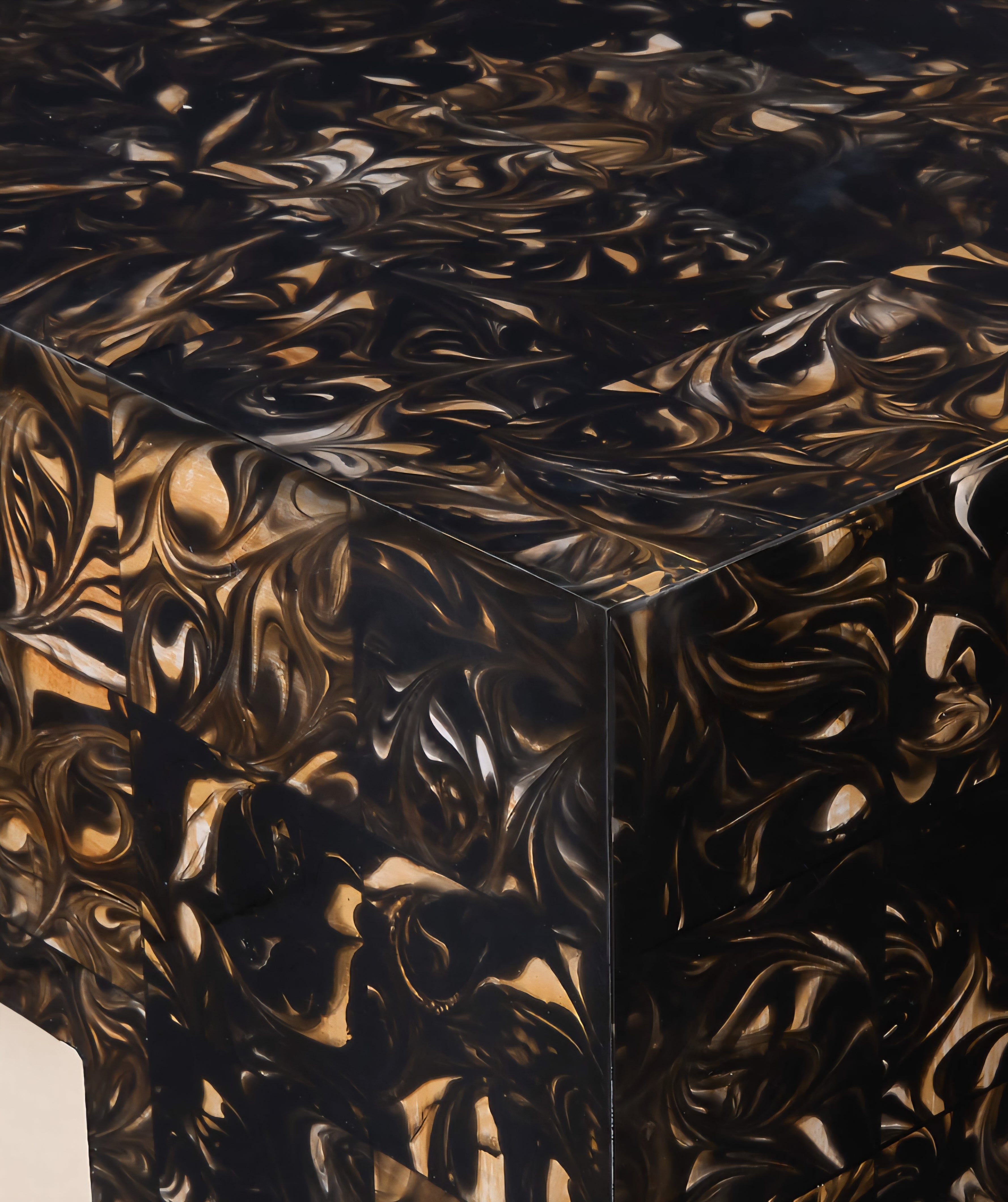 THE ONE × Scatola — Brown Burl Wood Coffee Table