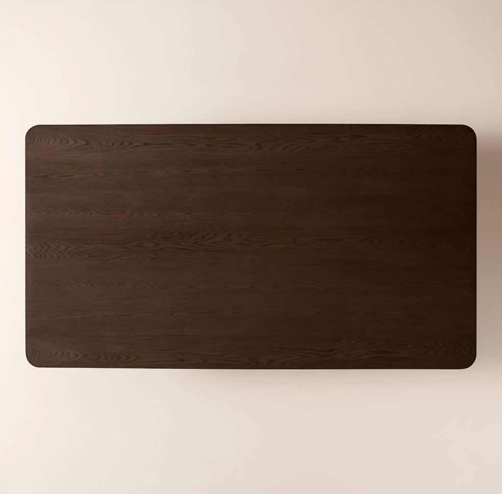 THE ONE × Davison — 55" Round Fluted Dark Oak Dining Table