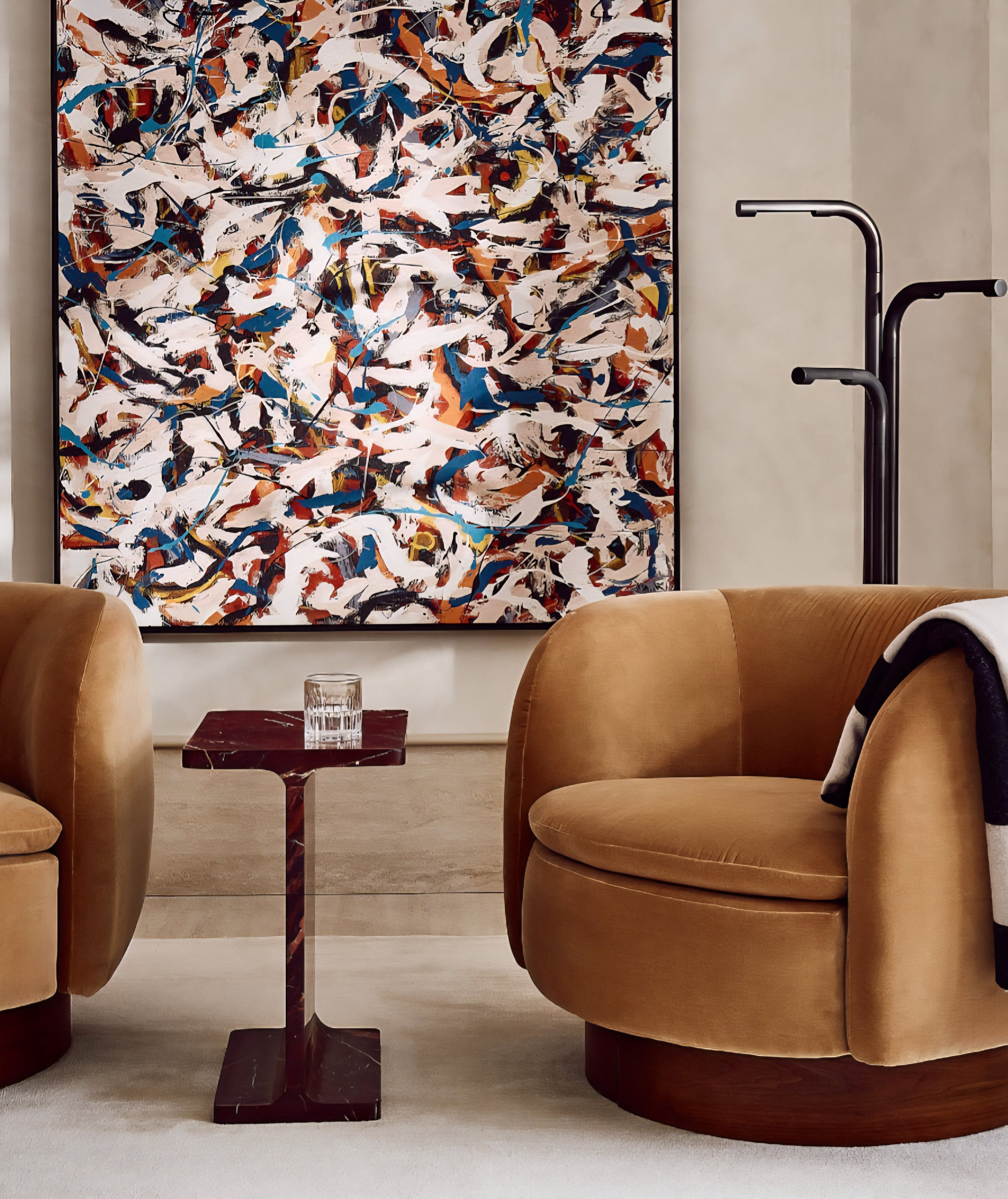 THE ONE × Ciccio — Red Marble Side Table