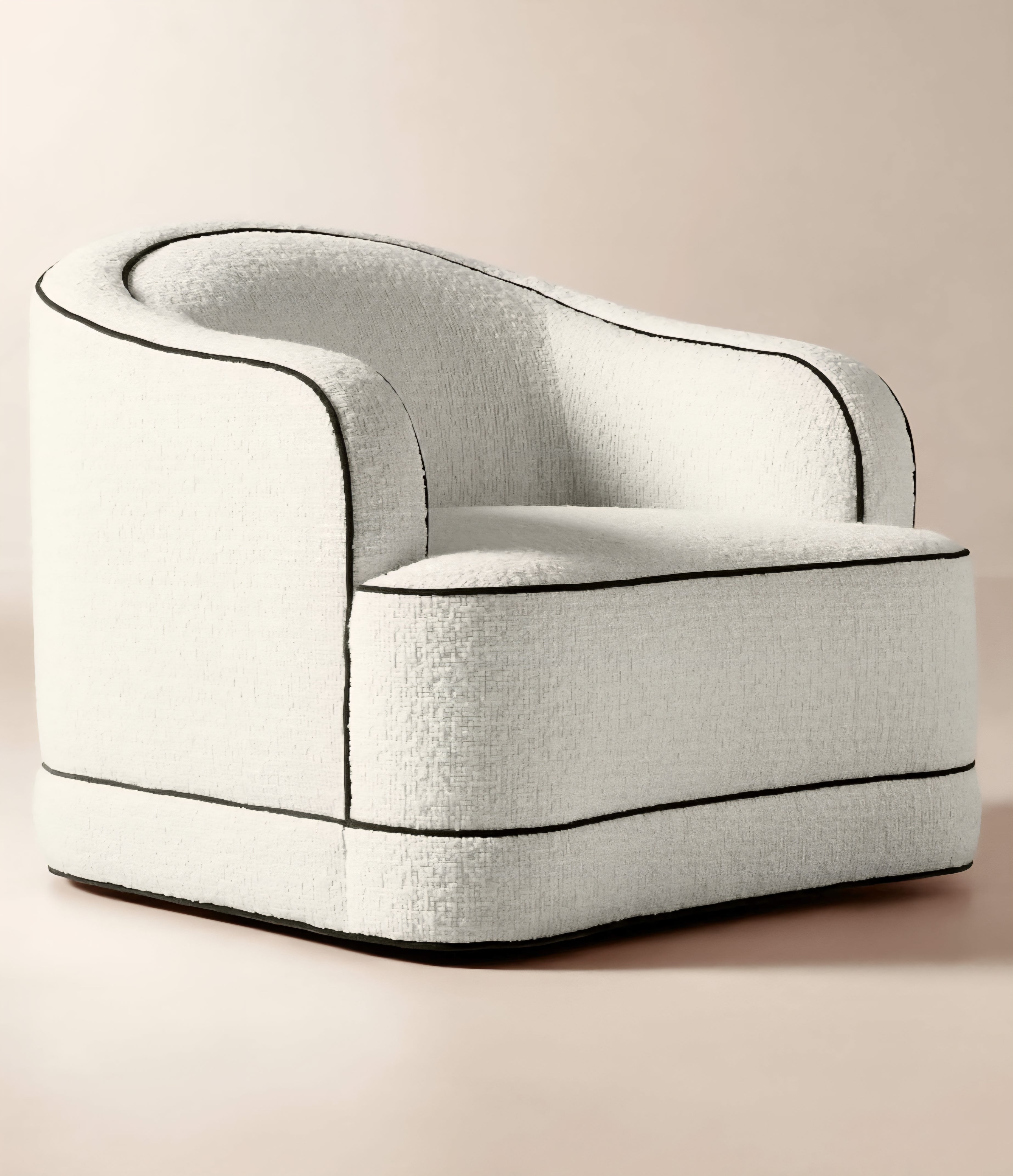 THE ONE × Mylene — Ivory Boucle Swivel Chair