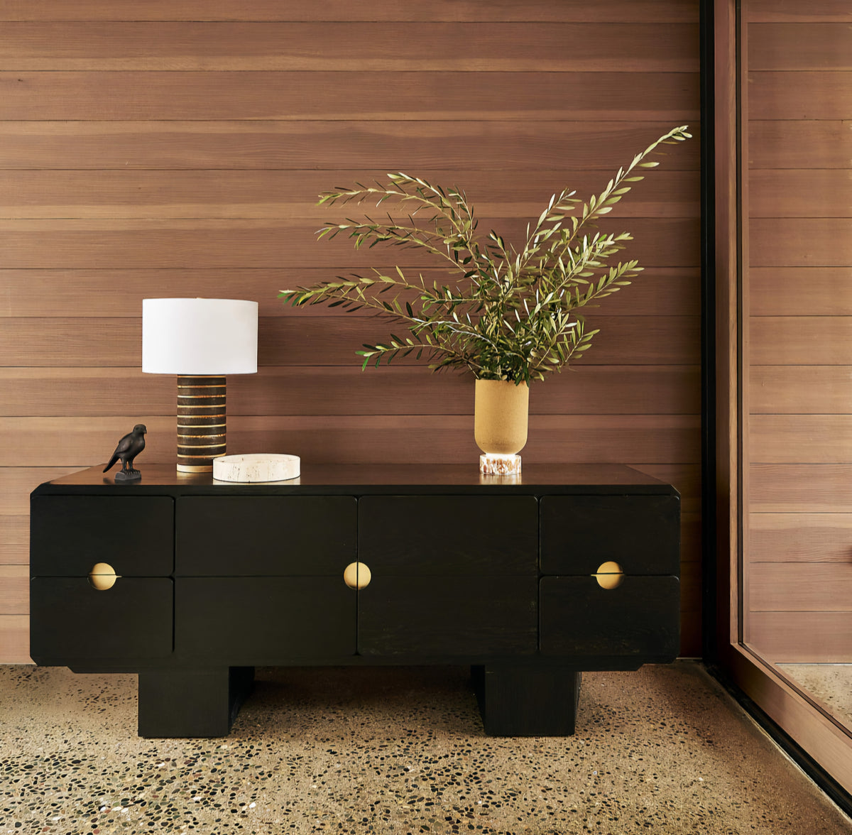 THE ONE × Bishop — Black Ebonized Oak Wood Credenza