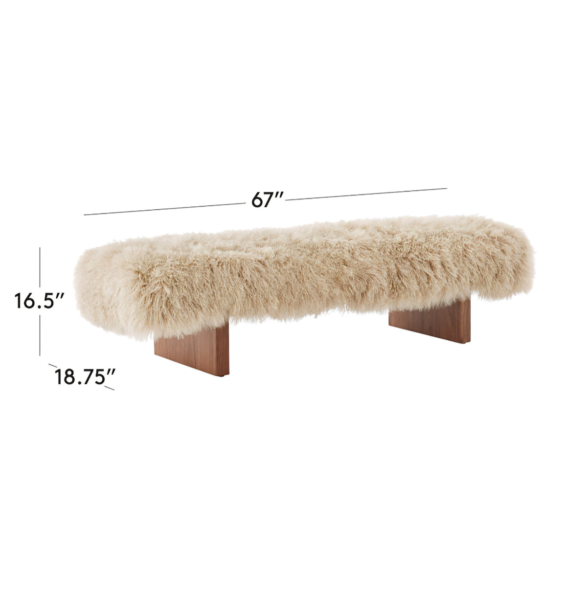 THE ONE × Socca — Sheepskin Upholstered Bench