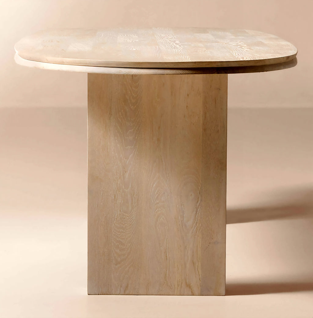 THE ONE × Vendome — Oval Whitewash Oak Dining Table