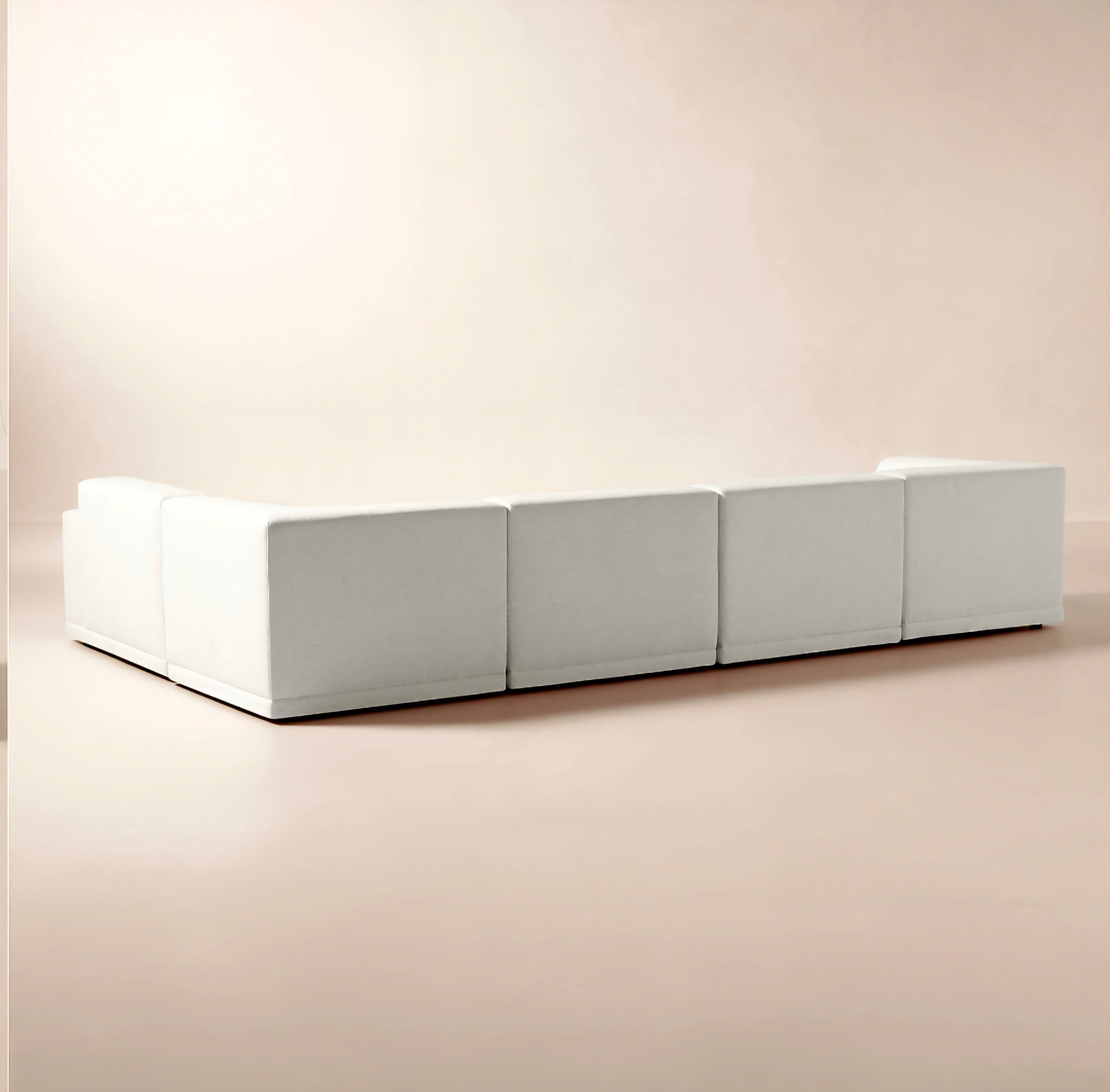 THE ONE × Faible — 6-Piece U-Shaped White Performance Linen Standard Depth Sectional Sofa with Left Arm