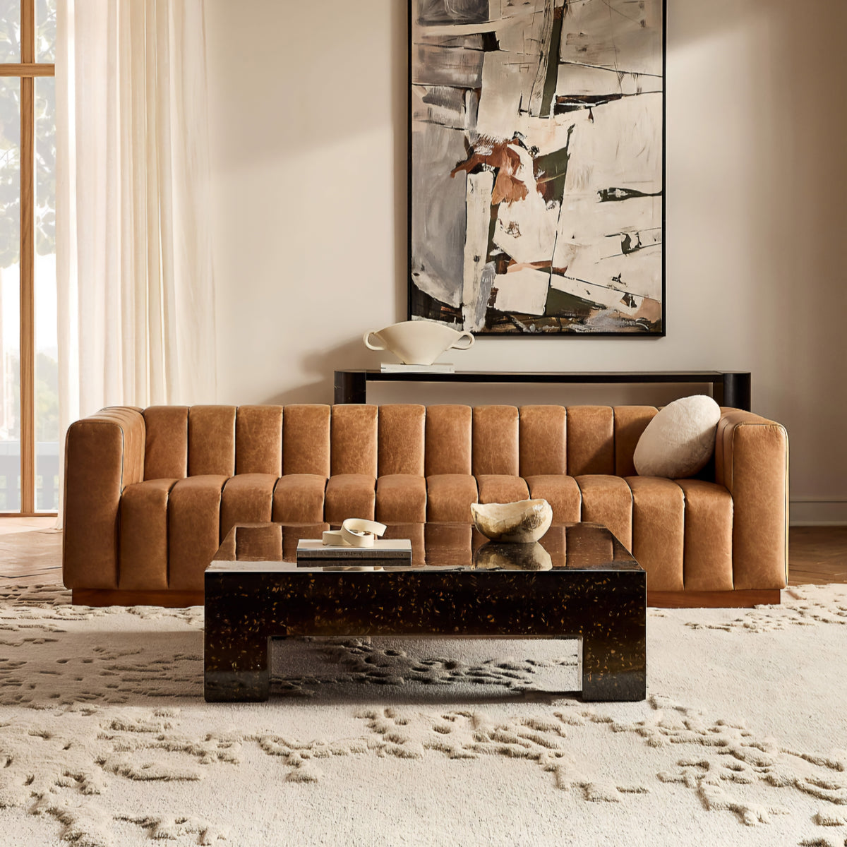 THE ONE × Scatola — Brown Burl Wood Coffee Table