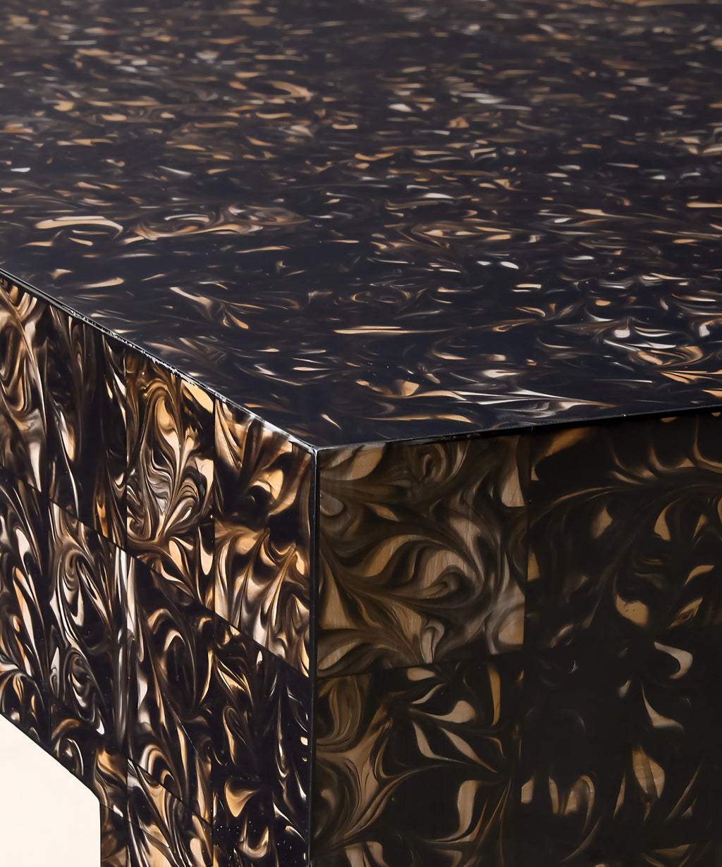 THE ONE × Scatola — Brown Burl Wood Coffee Table