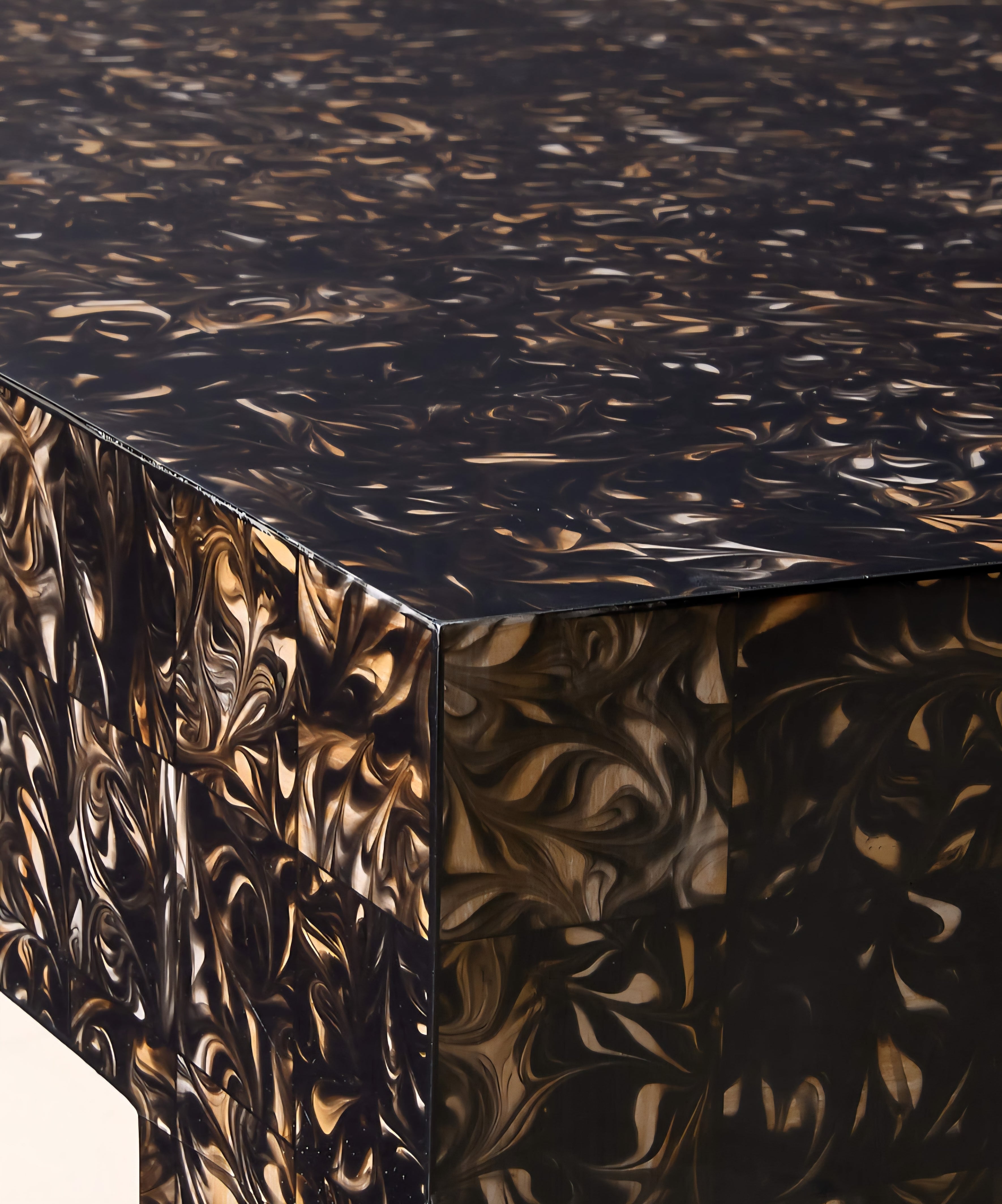 THE ONE × Scatola — Brown Burl Wood Coffee Table