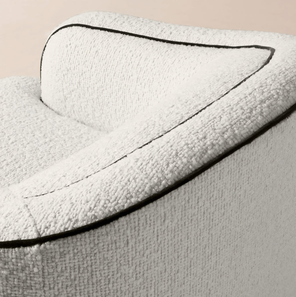 THE ONE × Mylene — Ivory Boucle Swivel Chair