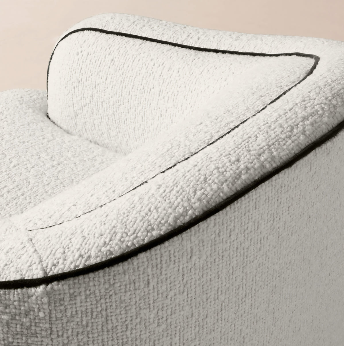 THE ONE × Mylene — Ivory Boucle Swivel Chair