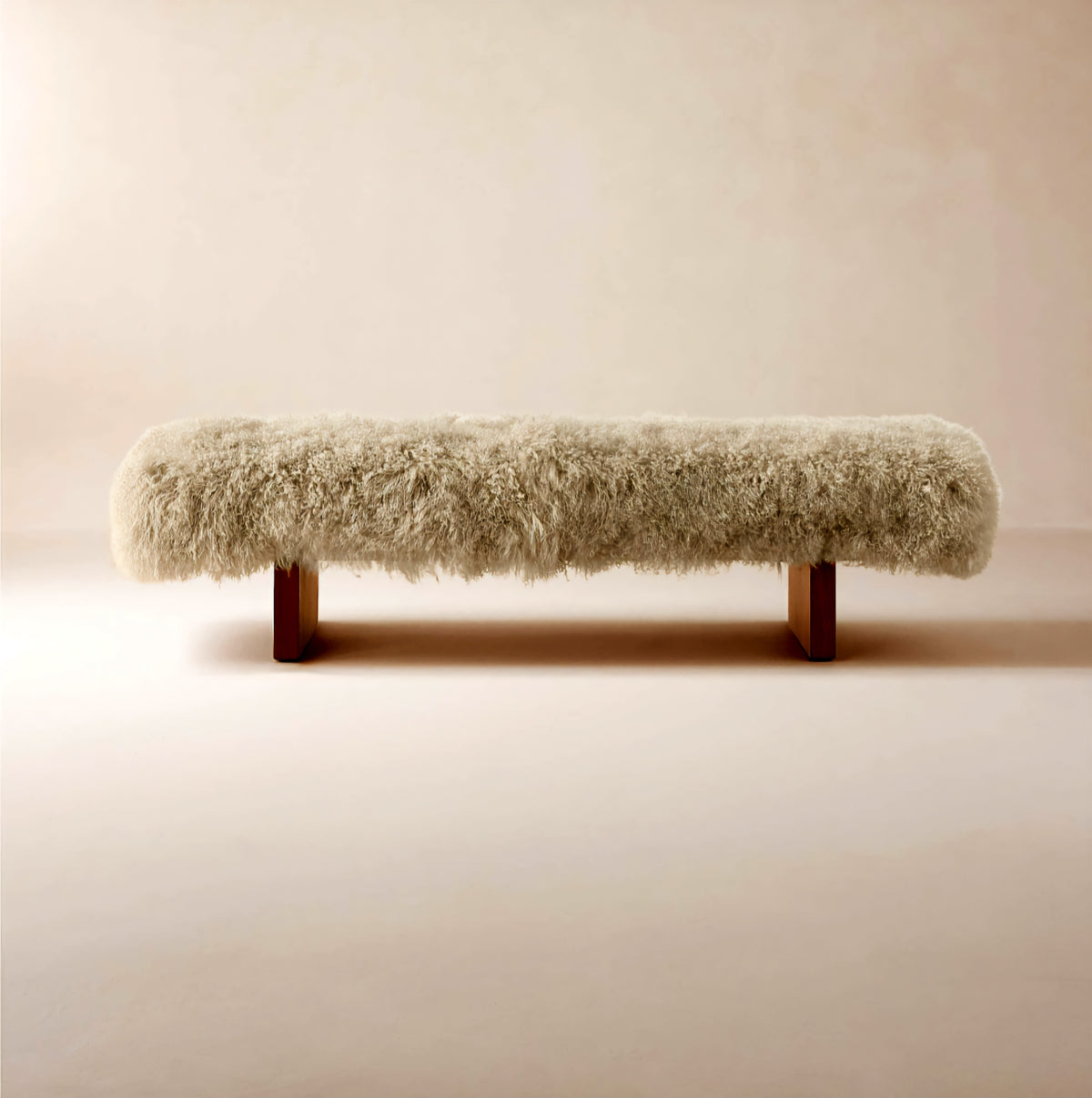 THE ONE × Socca — Sheepskin Upholstered Bench