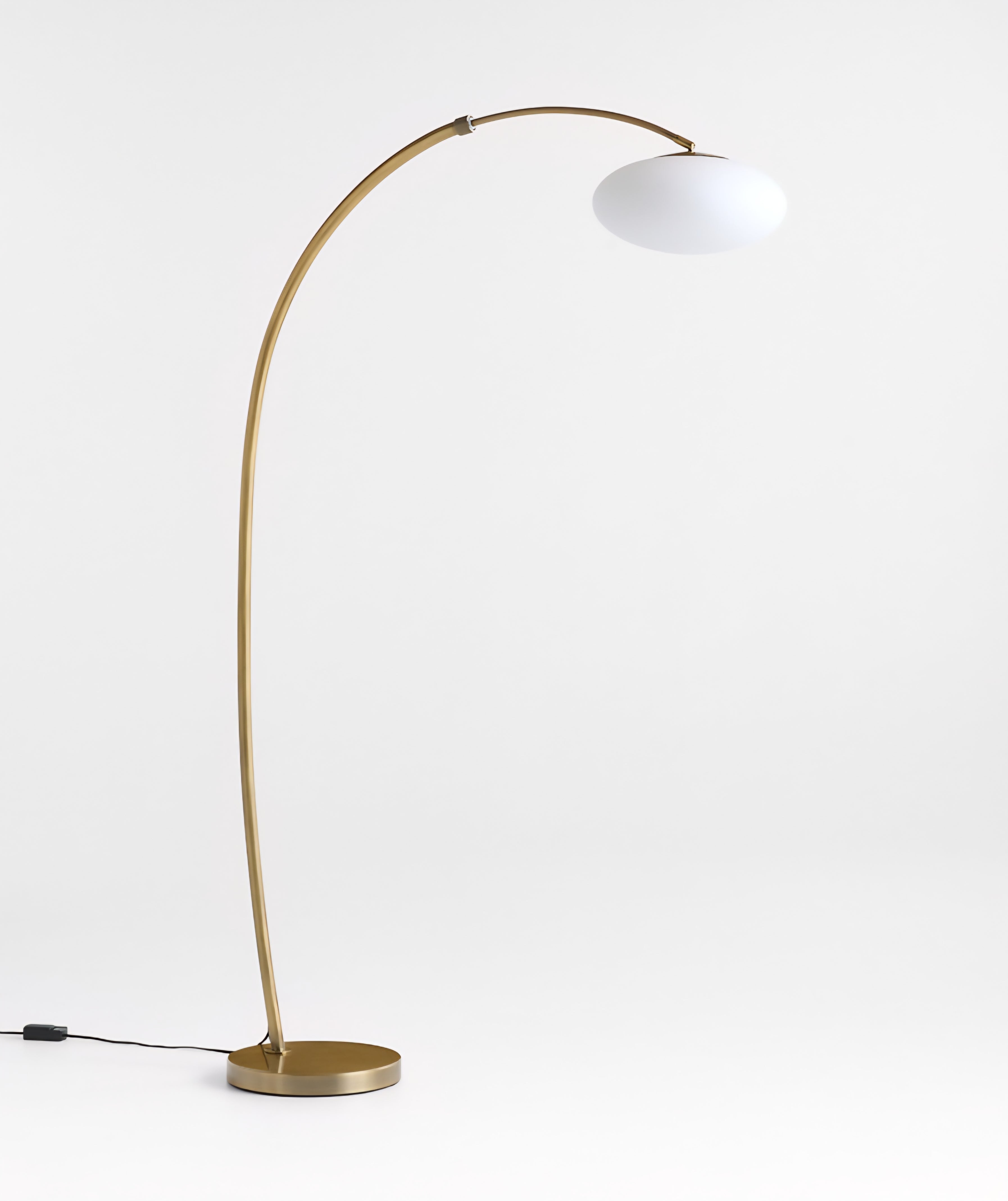 THE ONE × Moon — Brass Arc Floor Lamp with Glass Shade