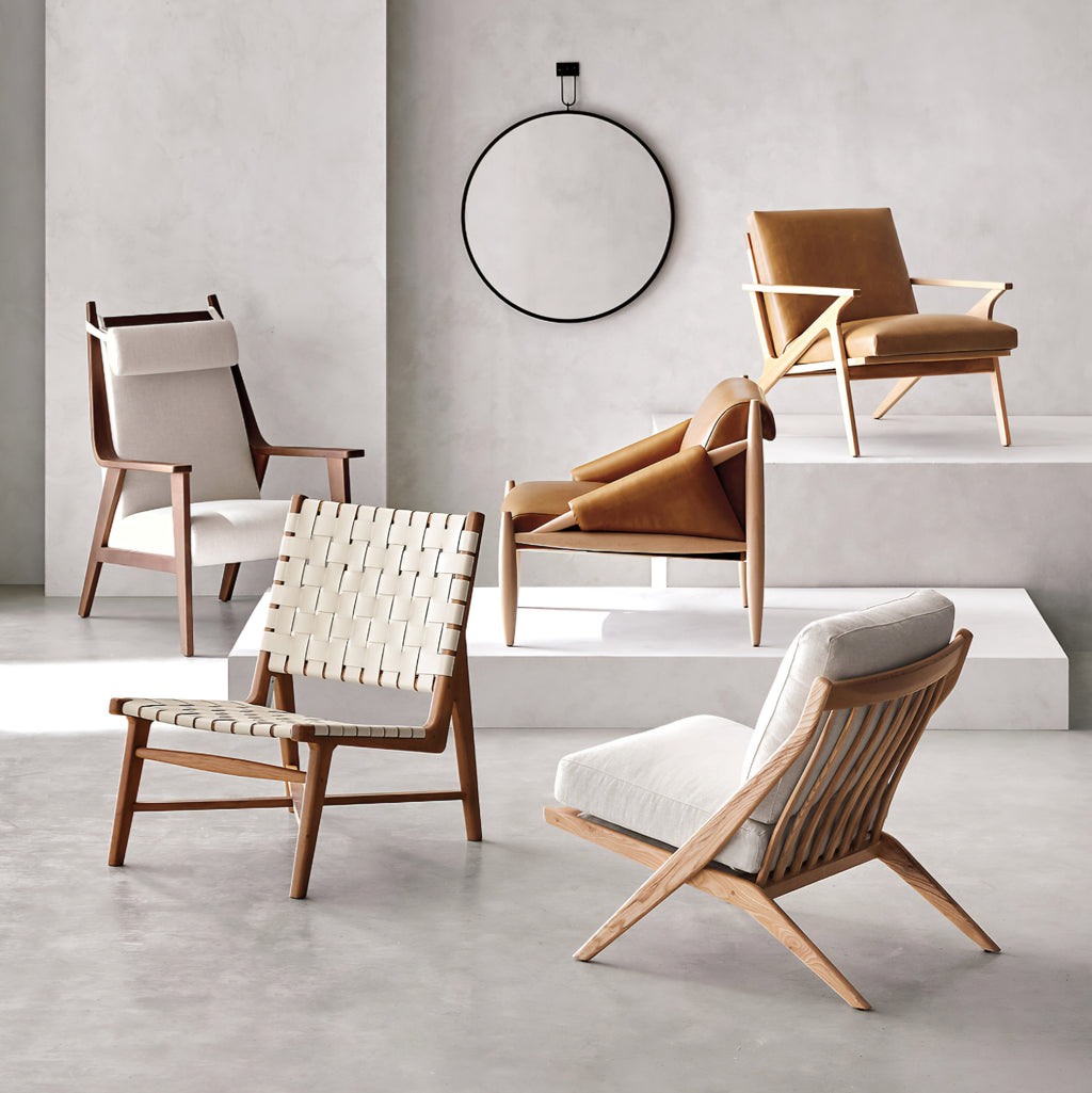 THE ONE × Cavett — Wood and Leather Accent Chair