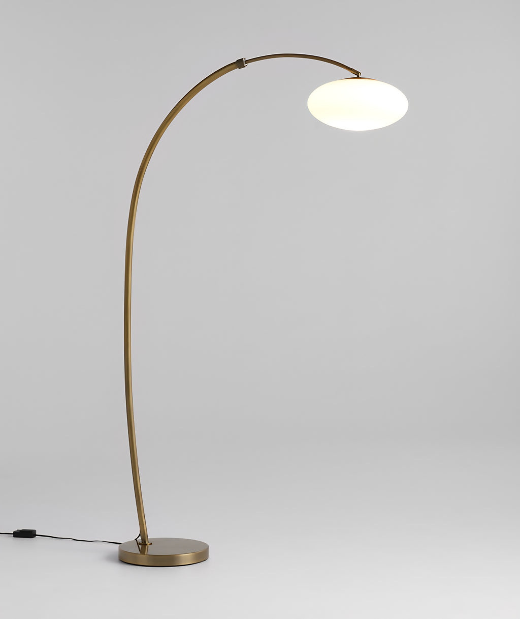 THE ONE × Moon — Brass Arc Floor Lamp with Glass Shade