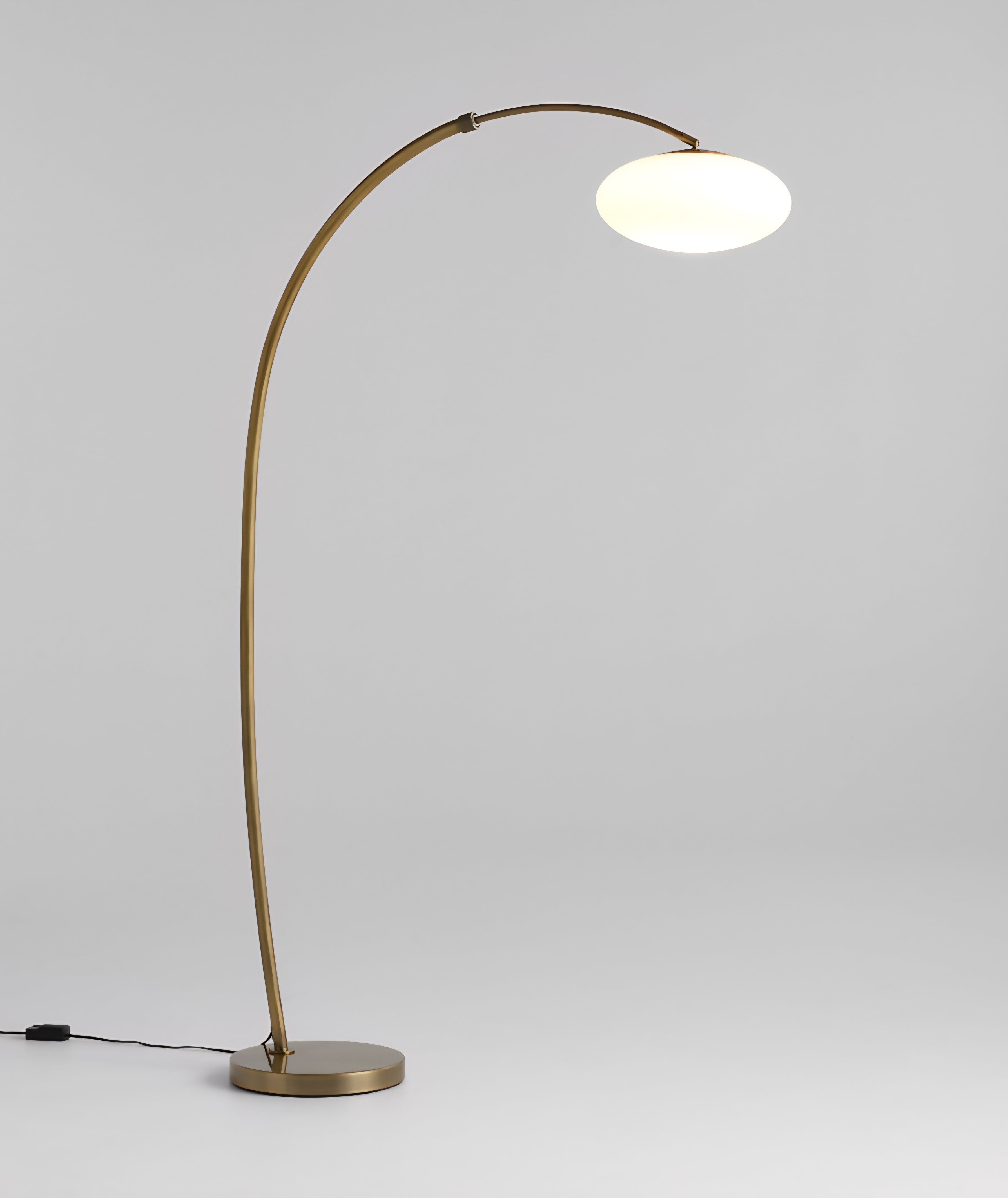 THE ONE × Moon — Brass Arc Floor Lamp with Glass Shade