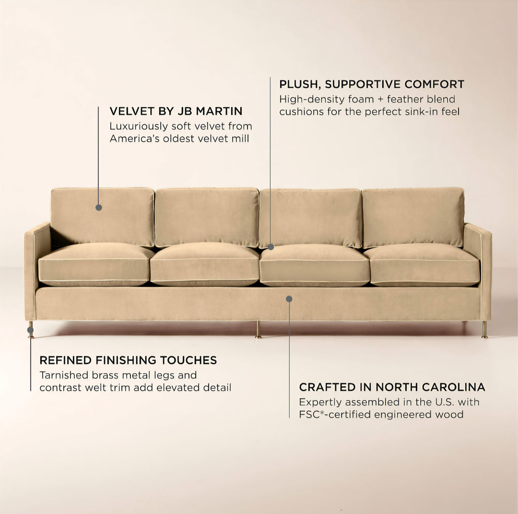 THE ONE × Brett — Jade Green Velvet Sofa