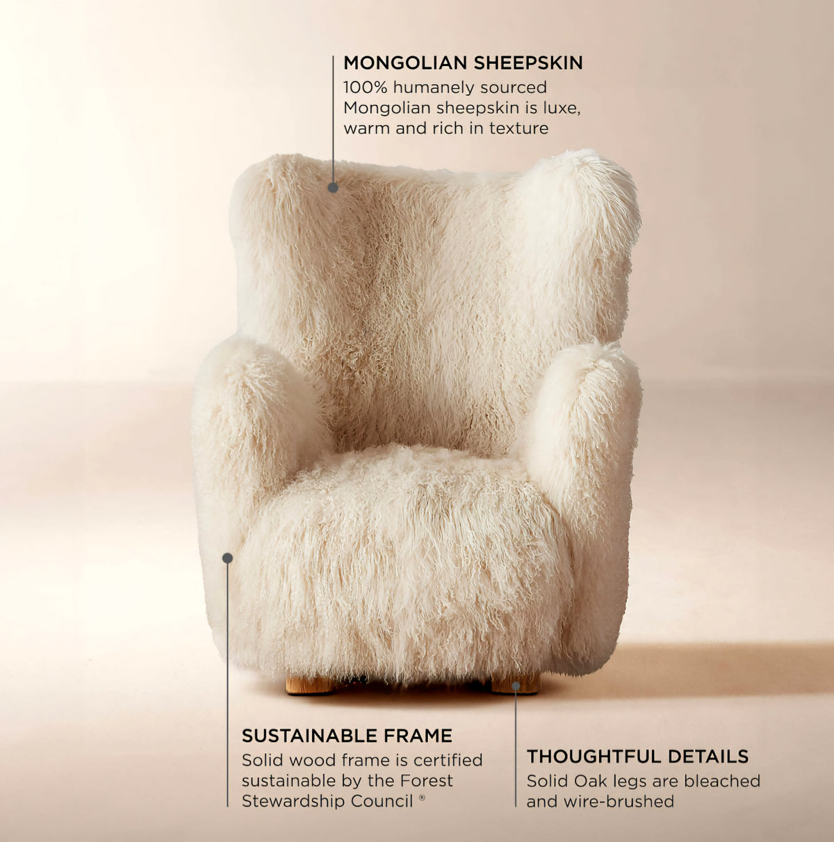 THE ONE × Mongolian Sheepskin Accent Chair