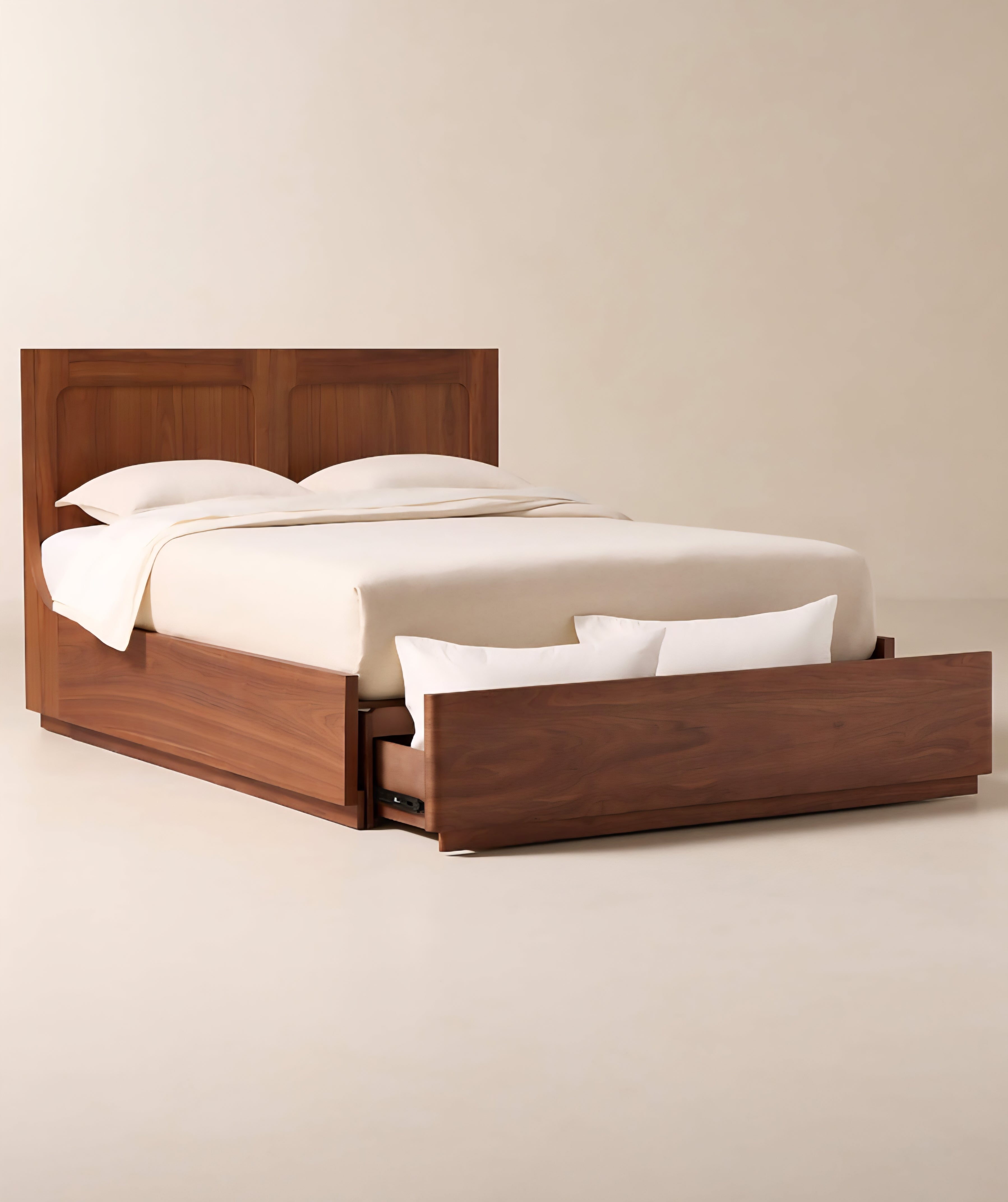 THE ONE × Montero — Walnut Wood King Storage Bed