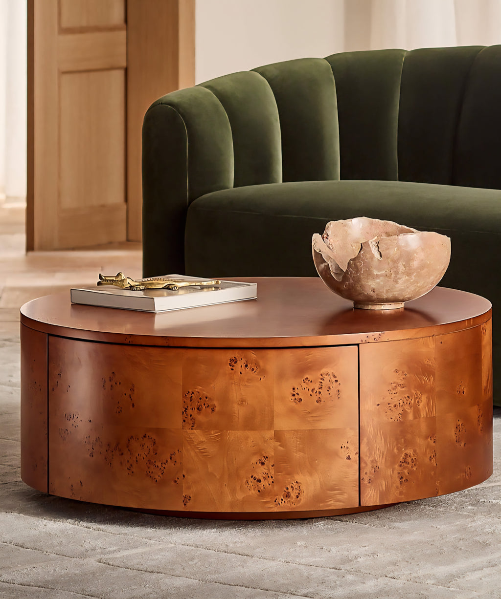 THE ONE × Purl — 36" Burl Wood Rotating Coffee Table