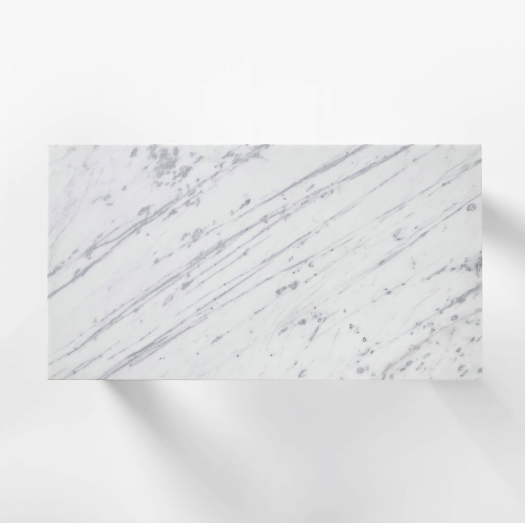 THE ONE × Sydney — Rectangular Carrara Marble Dining Table with Black Steel Legs